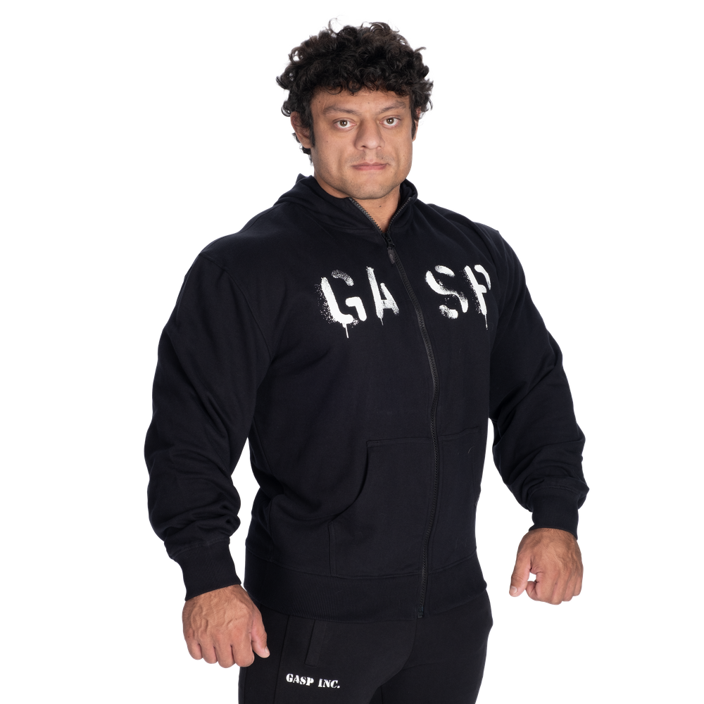 GASP Classic Zip Hoodie - Black/White - imagem 3