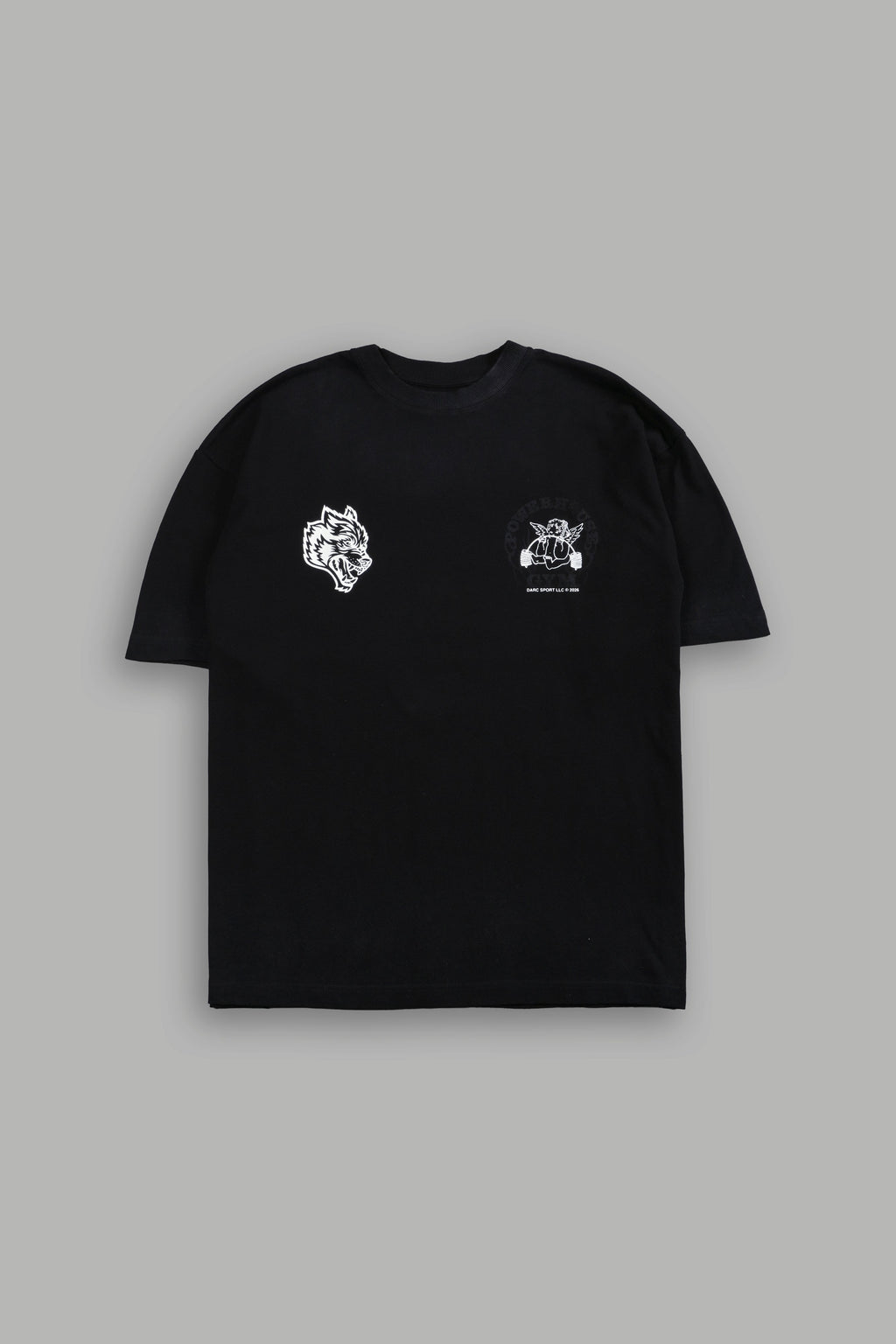 Powerhouse of the Cherub Unisex Premium Oversized Tee in Black Drift Wash — imagem 3