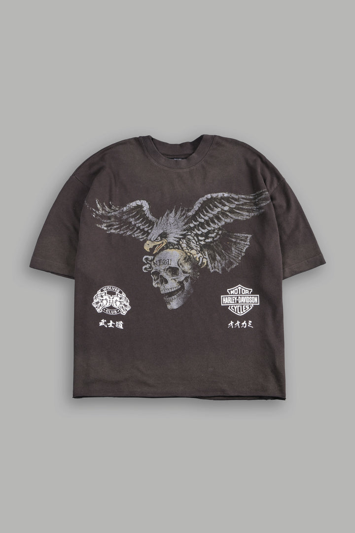 Camiseta Darc Sport   HD Eagle And Skull Premium (tom marrom escuro lavado)