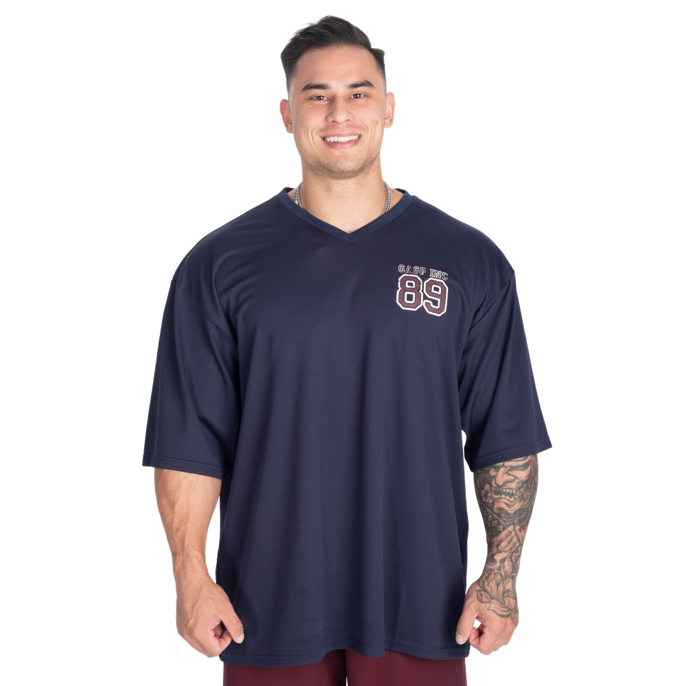 V-Neck Mesh Iron Tee - Dark Navy - imagem 1