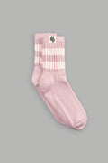 Wolf Patch V2 2 Stripe Comfy Socks in Cherry Blossom/Light Mauve — imagem 1