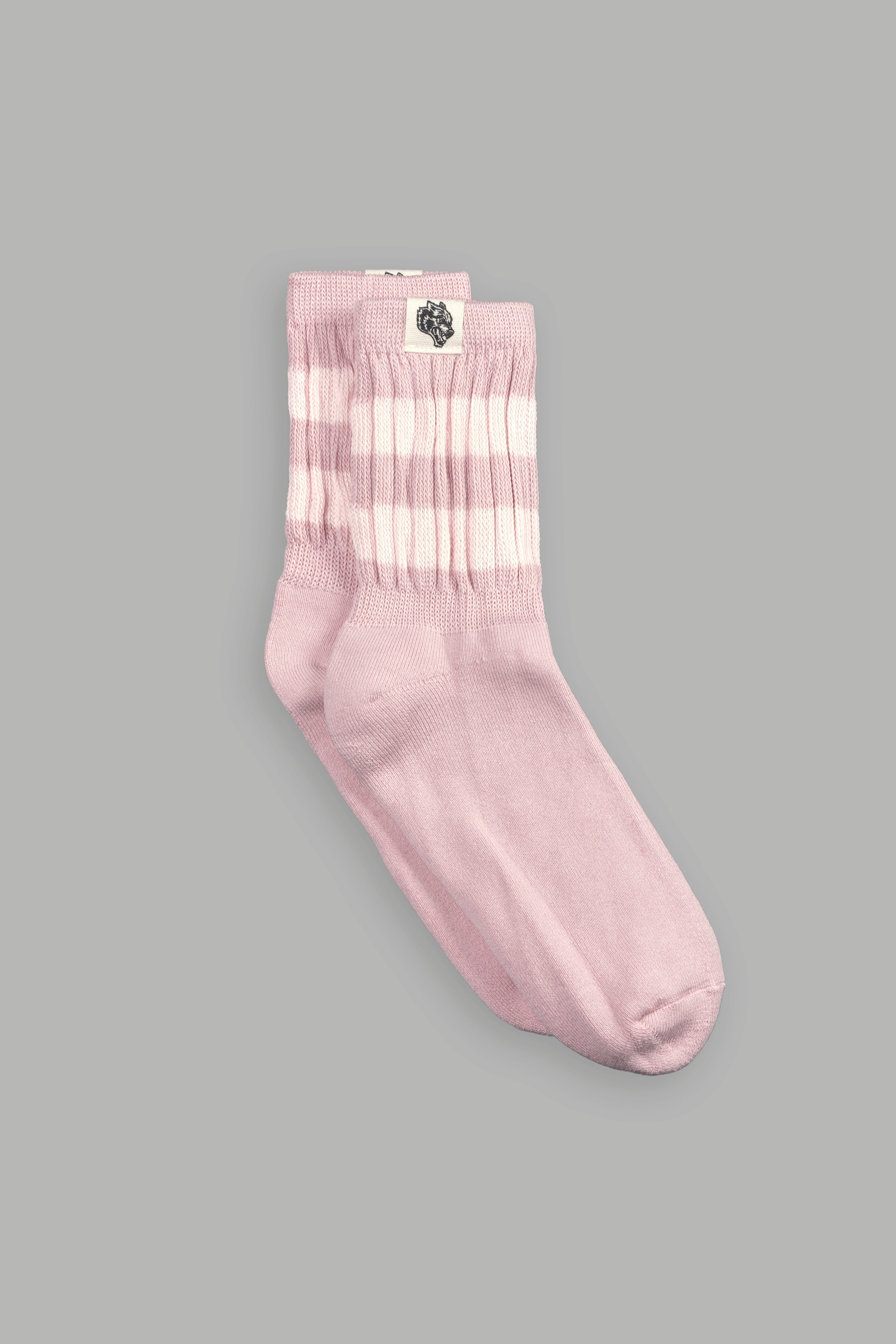 Wolf Patch V2 2 Stripe Comfy Socks in Cherry Blossom/Light Mauve — imagem 1