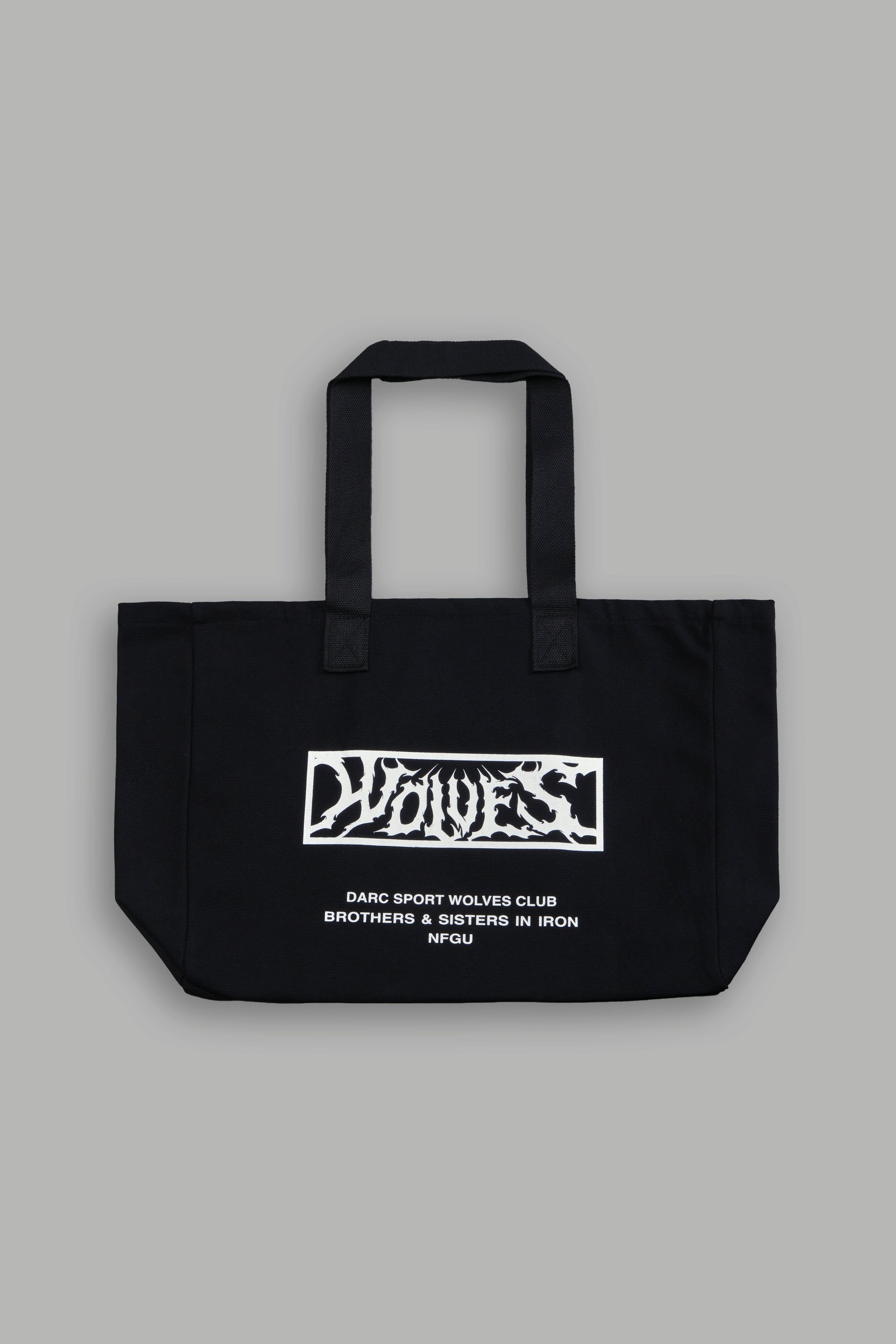 Shielded Heart Canvas Tote Bag in Black — imagem 2