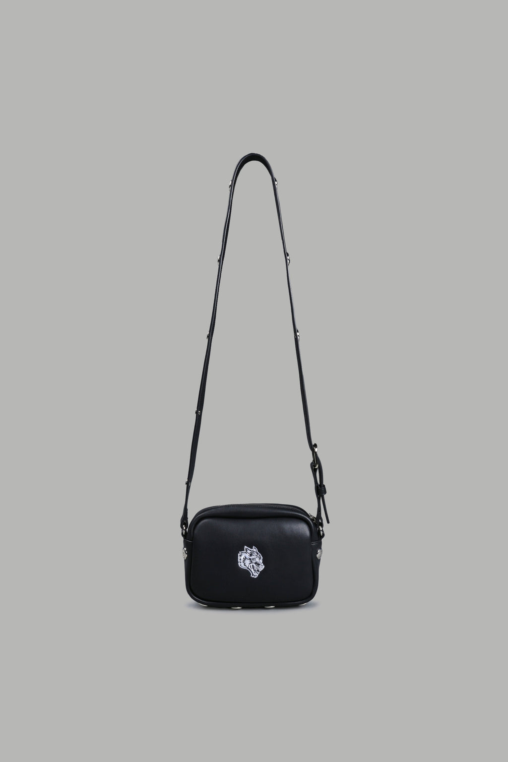 Wolf Head Rodman Leather Side Bag in Black — imagem 2