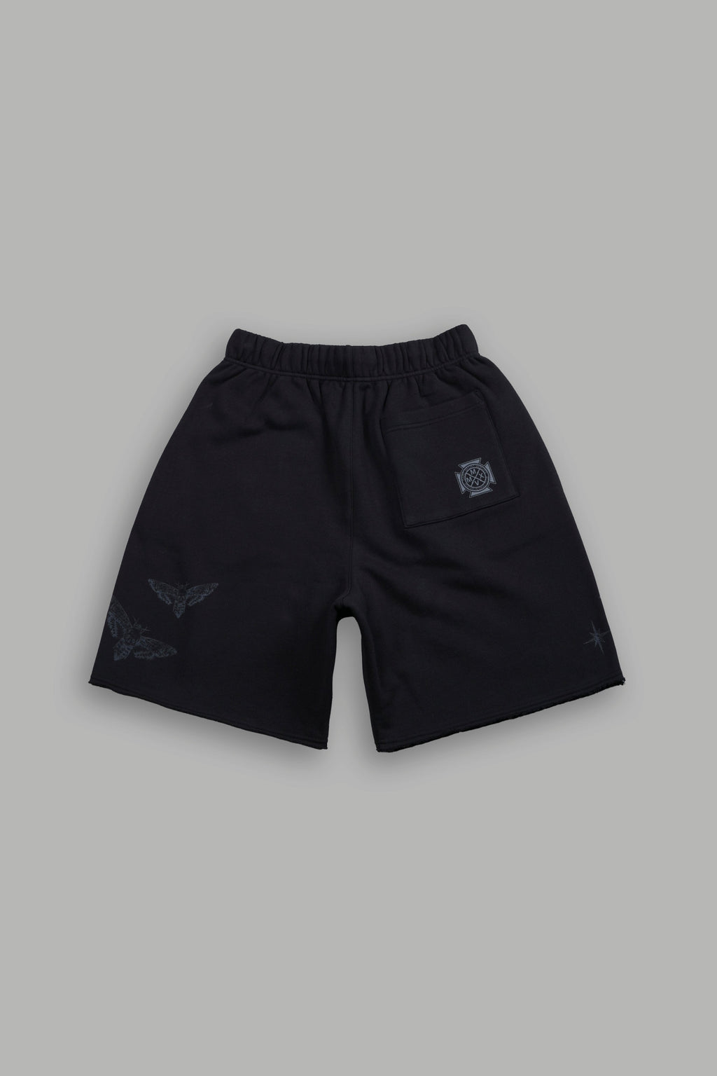 Homage To La Raw Hem Oversized Post Lounge Sweat Shorts in Black — imagem 3