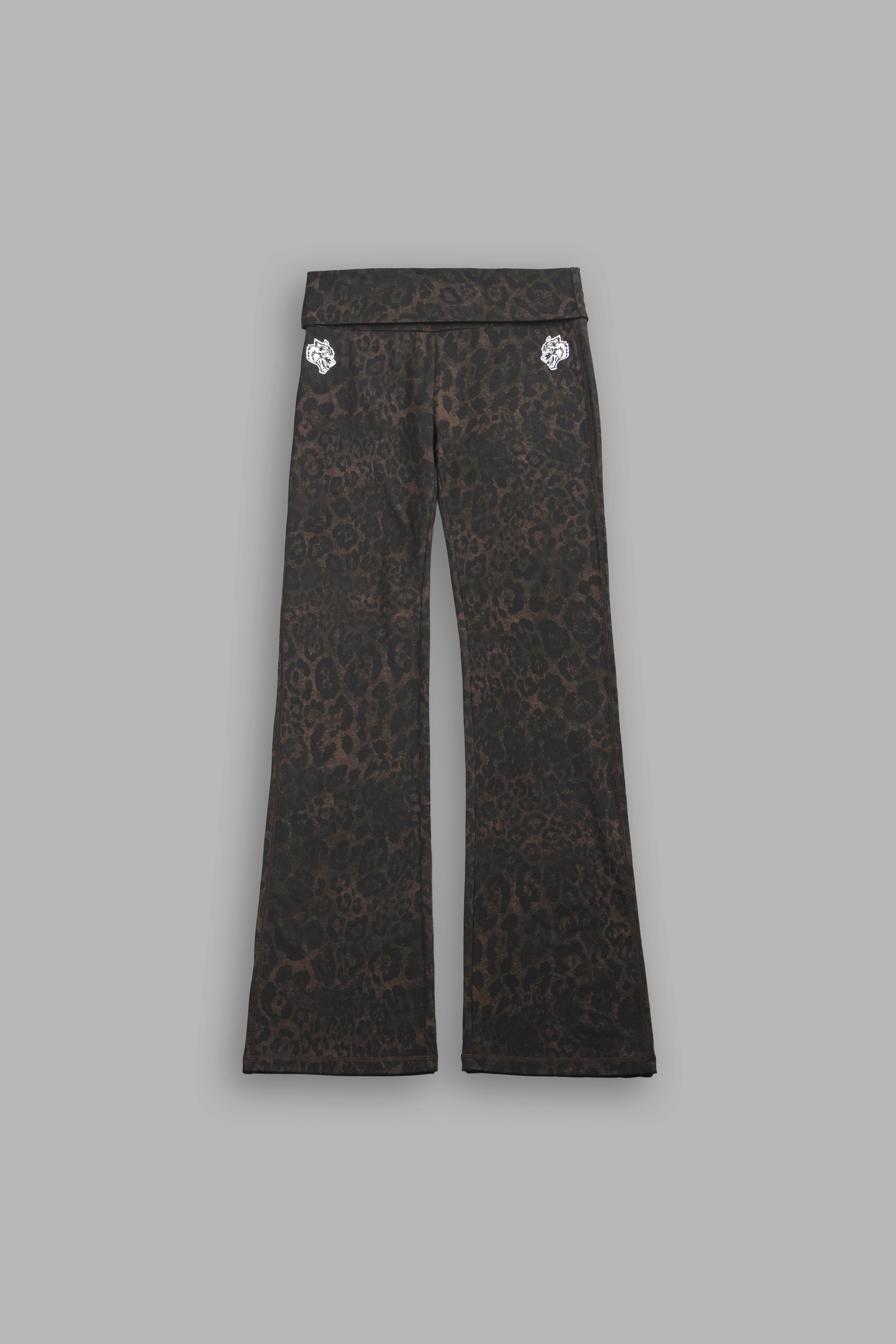 Dual Romy Foldover Pants in Darc Brown Leopard