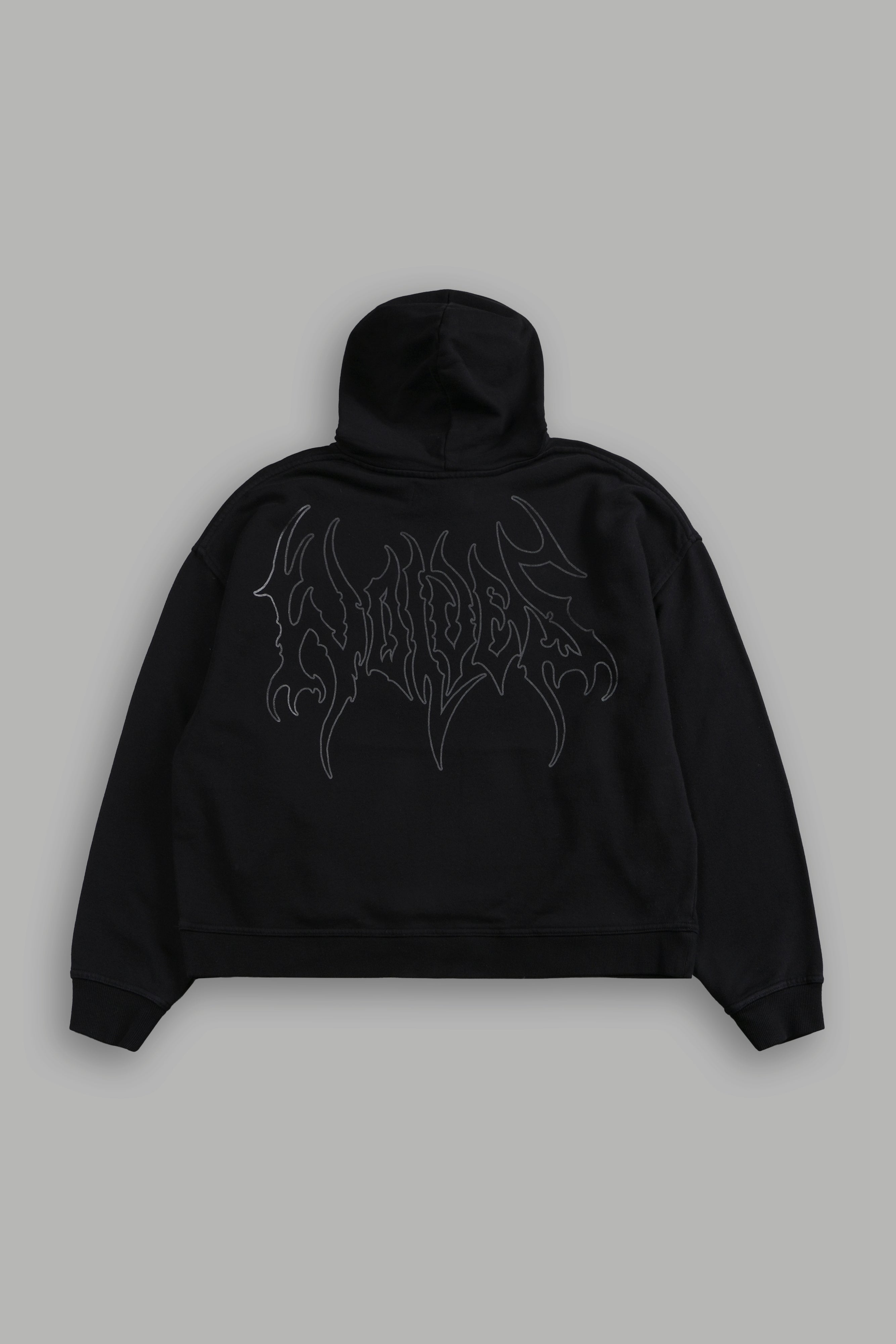 Wolf Hesh FRVR "Grunge" Box Cut Hoodie in Black