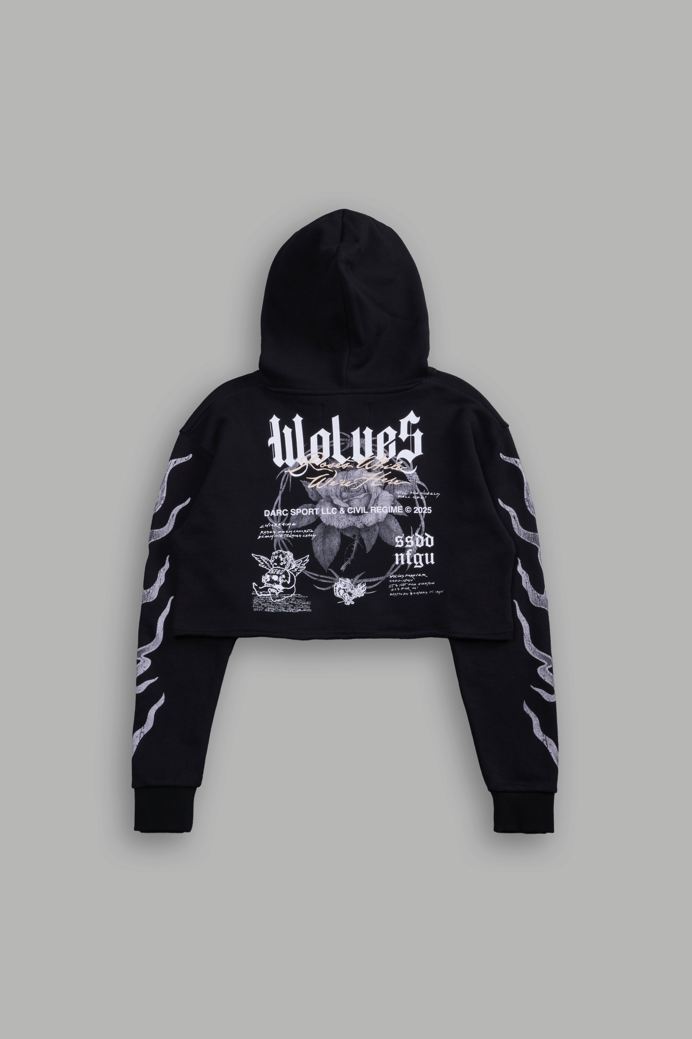 Infernal Bloom "Pierce" (Cropped) Hoodie in Black — imagem 4