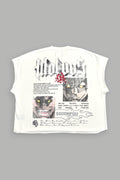 Hanma Legacy Grunge Cut-Off Tee in Cream — imagem 1