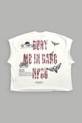 Bury Me in Darc Forever Grunge Cut-Off Tee in Cream — imagem 1