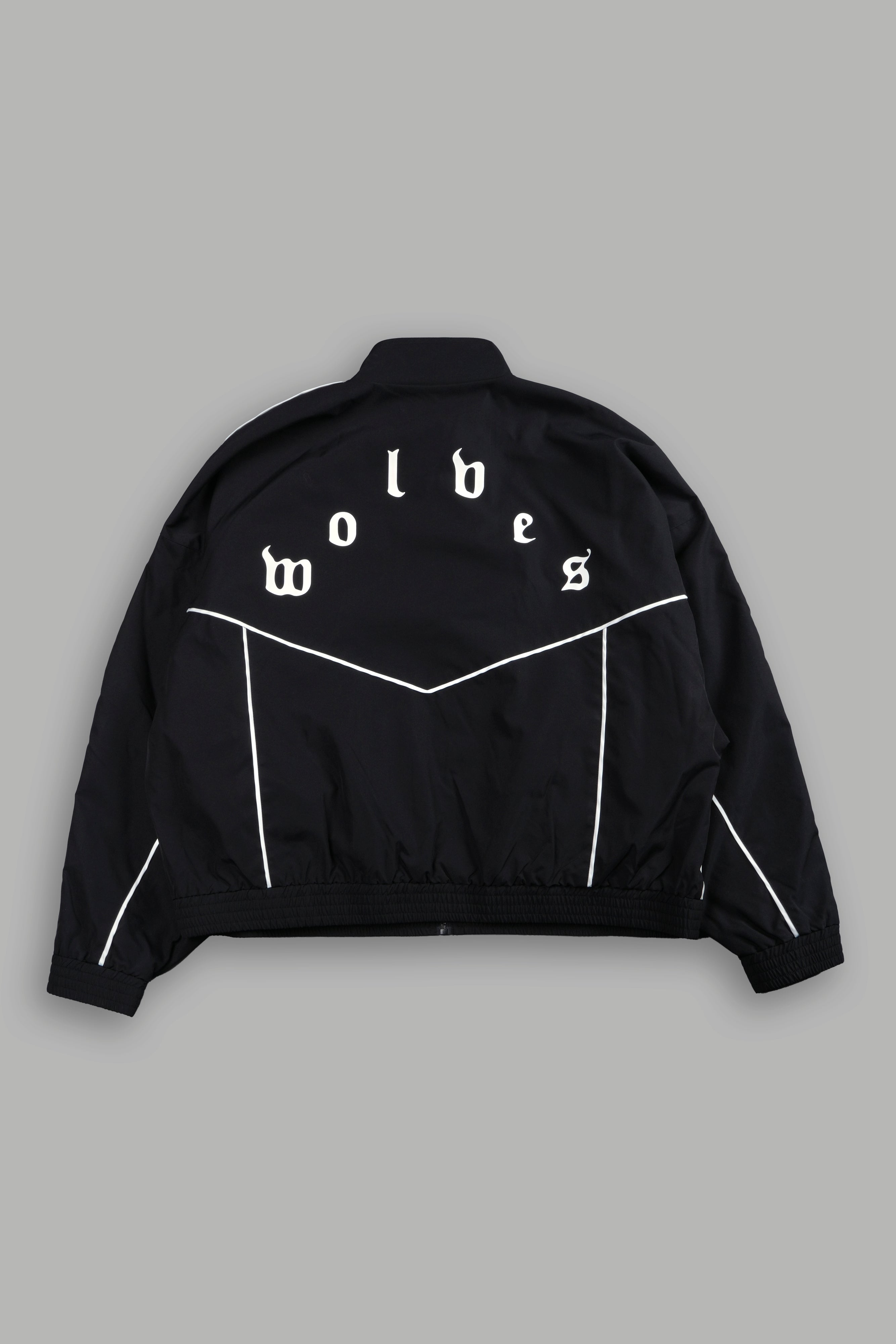 Darc Sport Wolves Unisex Pyramid Quinn Track Jacket in Black/Sand — imagem 3