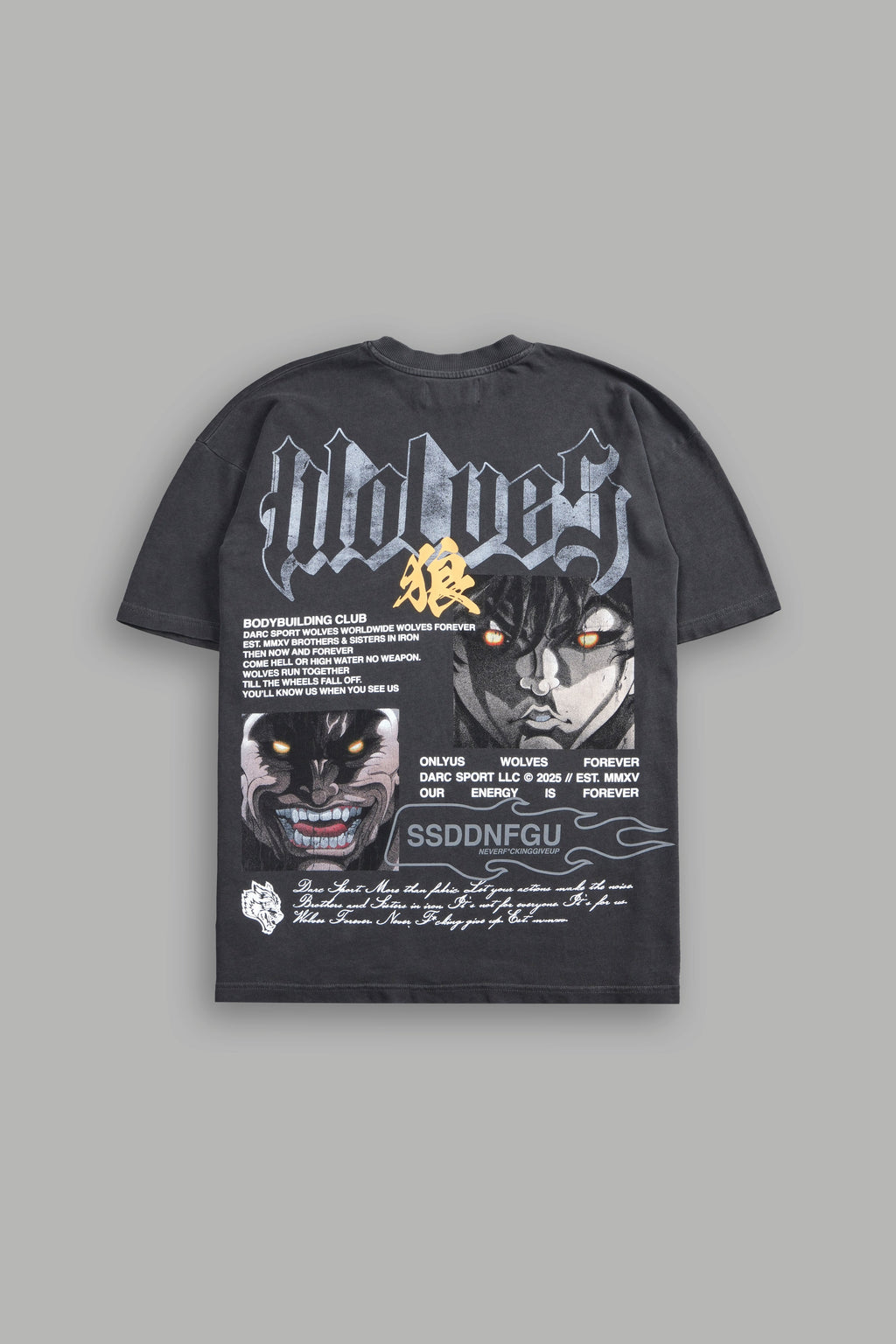 Hanma Legacy "Premium" Oversized Tee in Wolf Gray — imagem 1