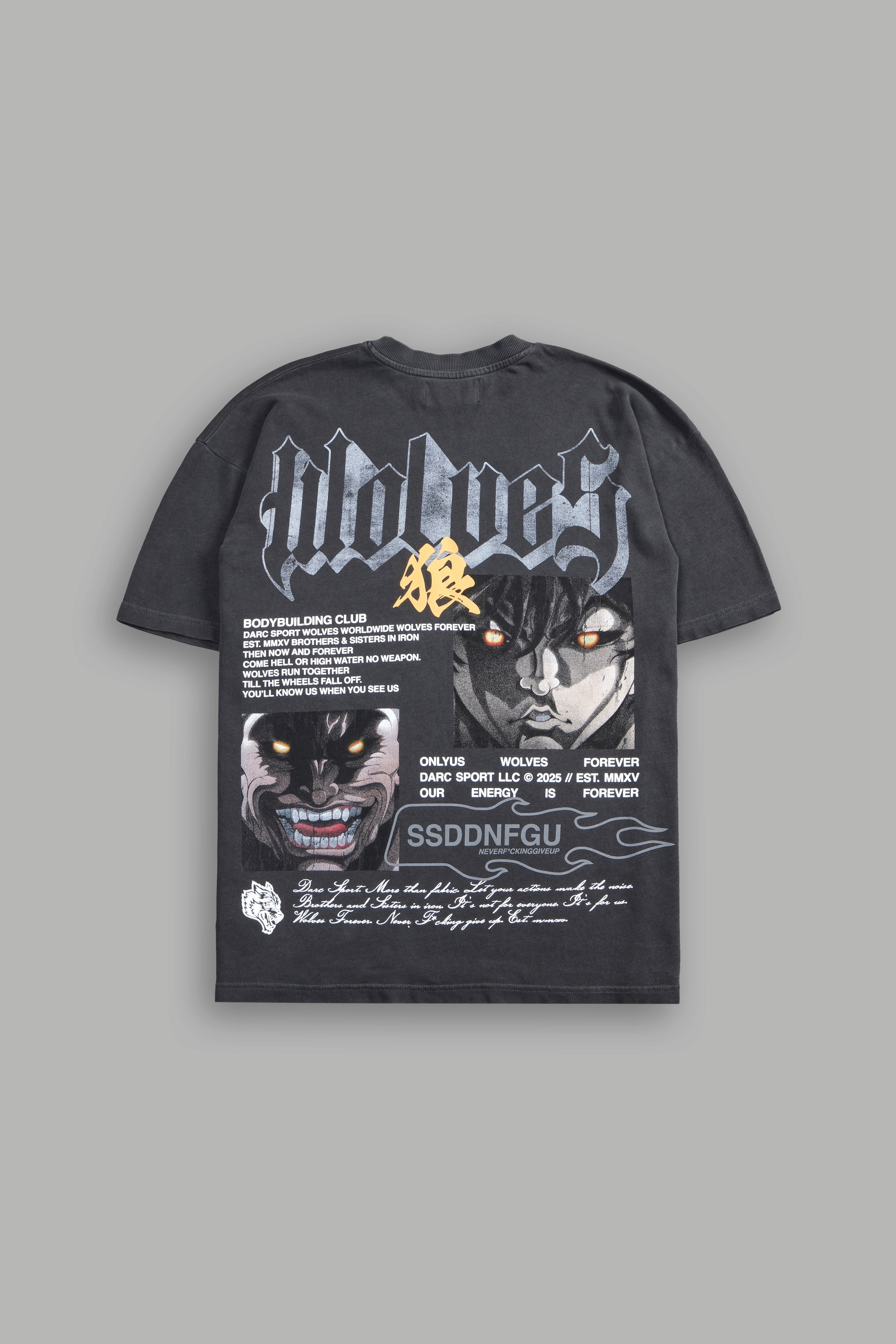 Hanma Legacy "Premium" Oversized Tee in Wolf Gray — imagem 1
