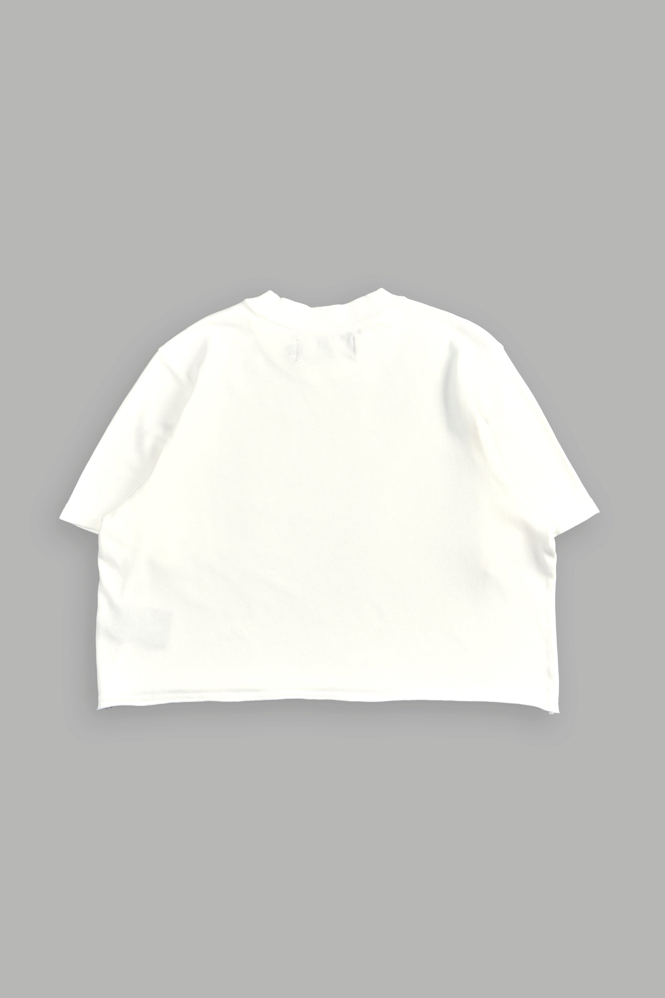Crystal Code "Premium" Oversized (Cropped) Tee in Cream — imagem 4