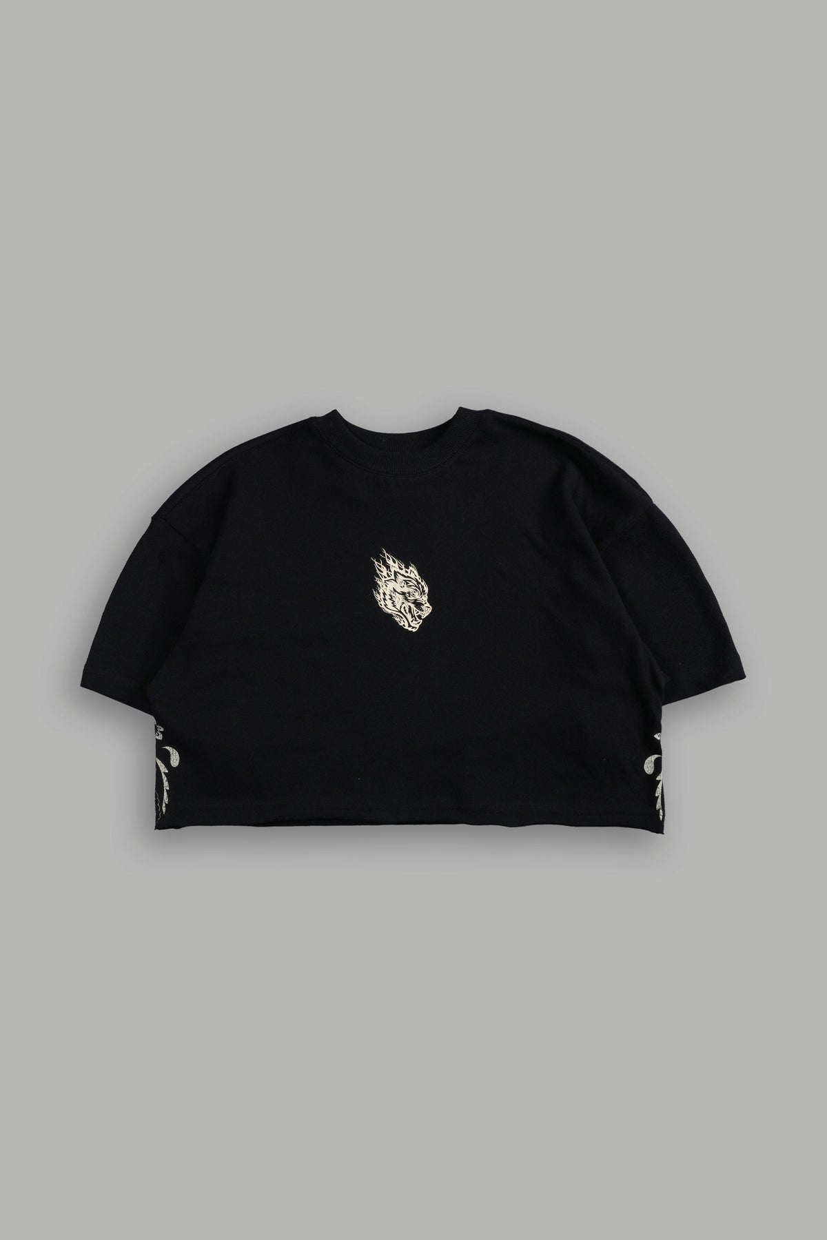 Faded Paisley Premium Oversized Cropped Tee in Black - imagem 5