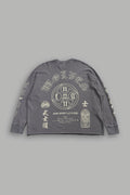 Kazoku Okami Premium Box Cut Ls Tee in Slate Gray — imagem 1