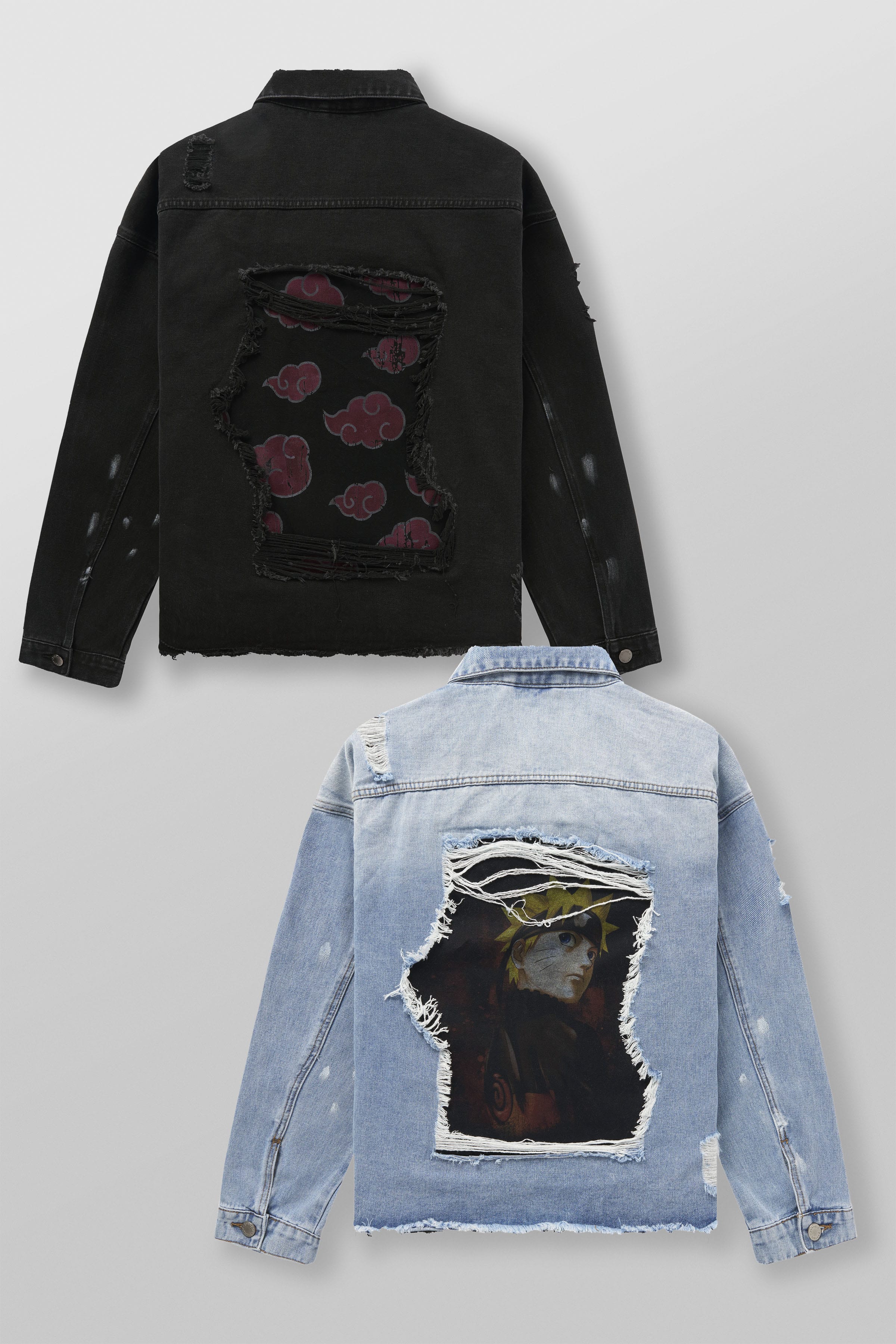 5133 - Naruto Distressed Denim Jackets — imagem 1