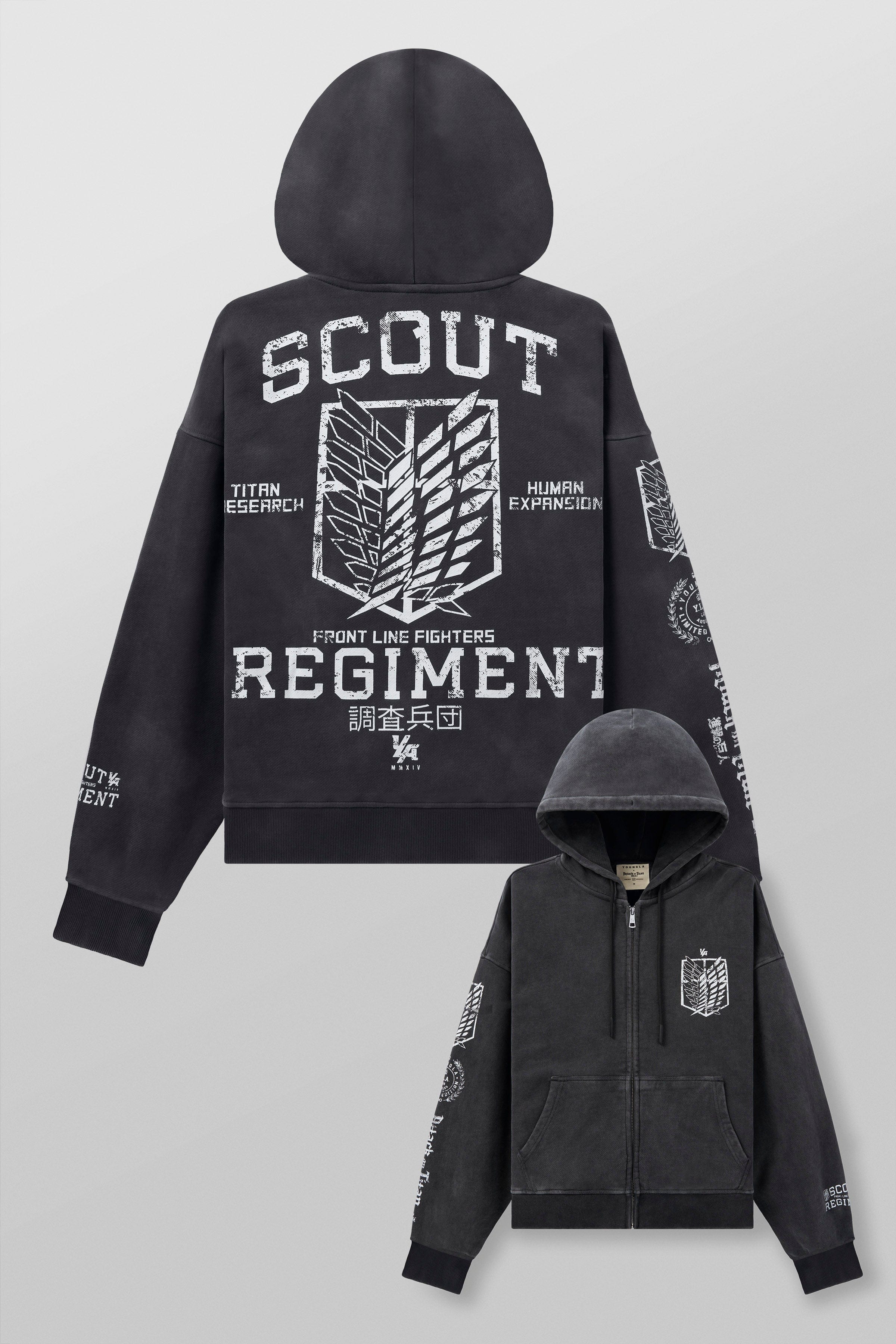 5138 - AOT©  x YLA Zip-Up Hoodies — imagem 9