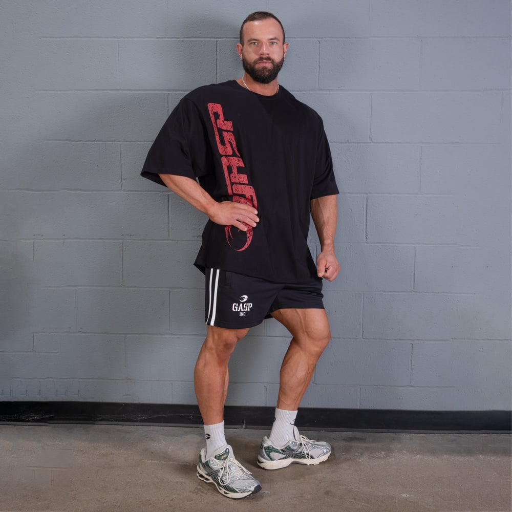 2 Stripe Standard Mesh Shorts 4" - Black/White - imagem 5