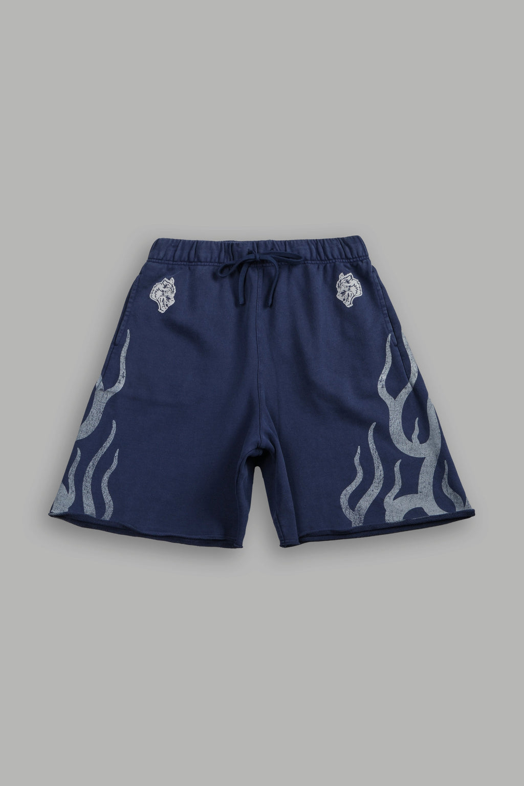 Fight Or Flight Grunge Oversized Raw Hem Post Lounge Sweat Shorts in Navy — imagem 1