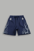 Fight Or Flight Grunge Oversized Raw Hem Post Lounge Sweat Shorts in Navy — imagem 1