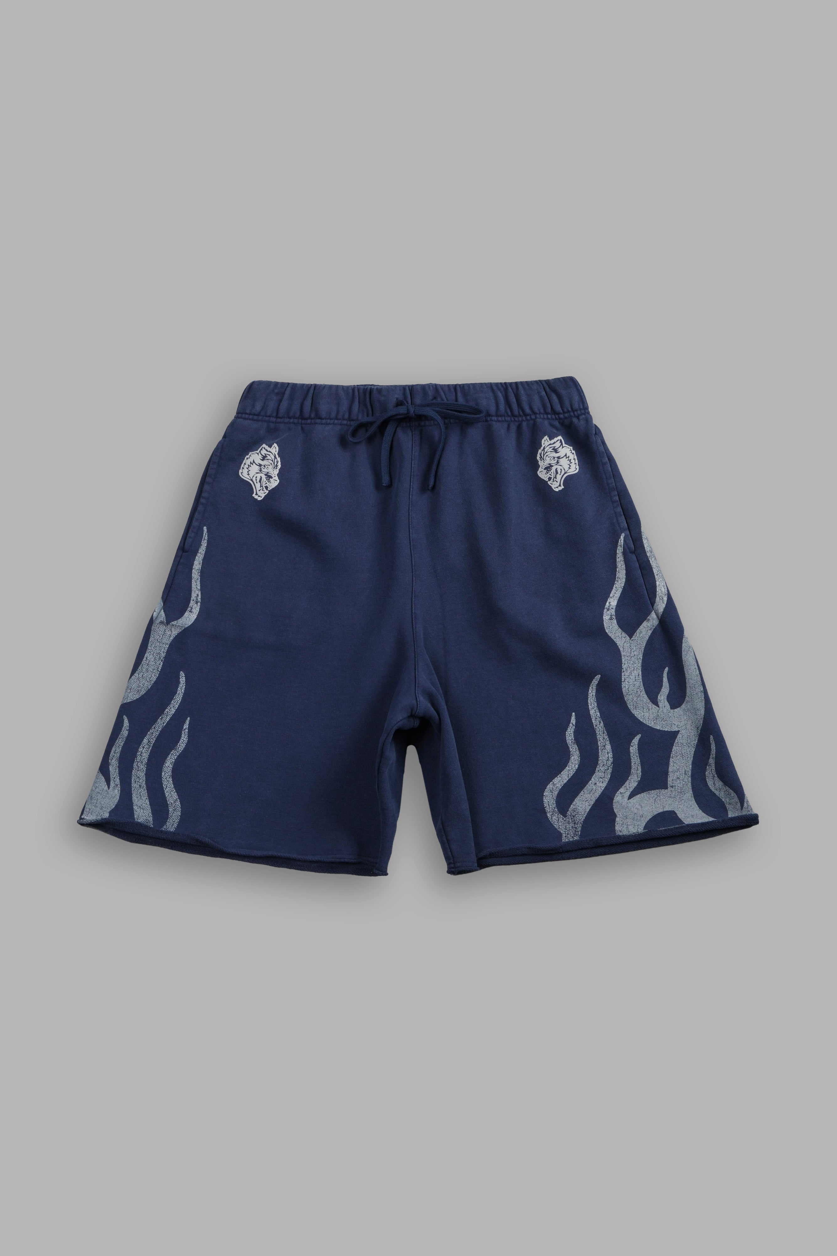 Fight Or Flight Grunge Oversized Raw Hem Post Lounge Sweat Shorts in Navy — imagem 1