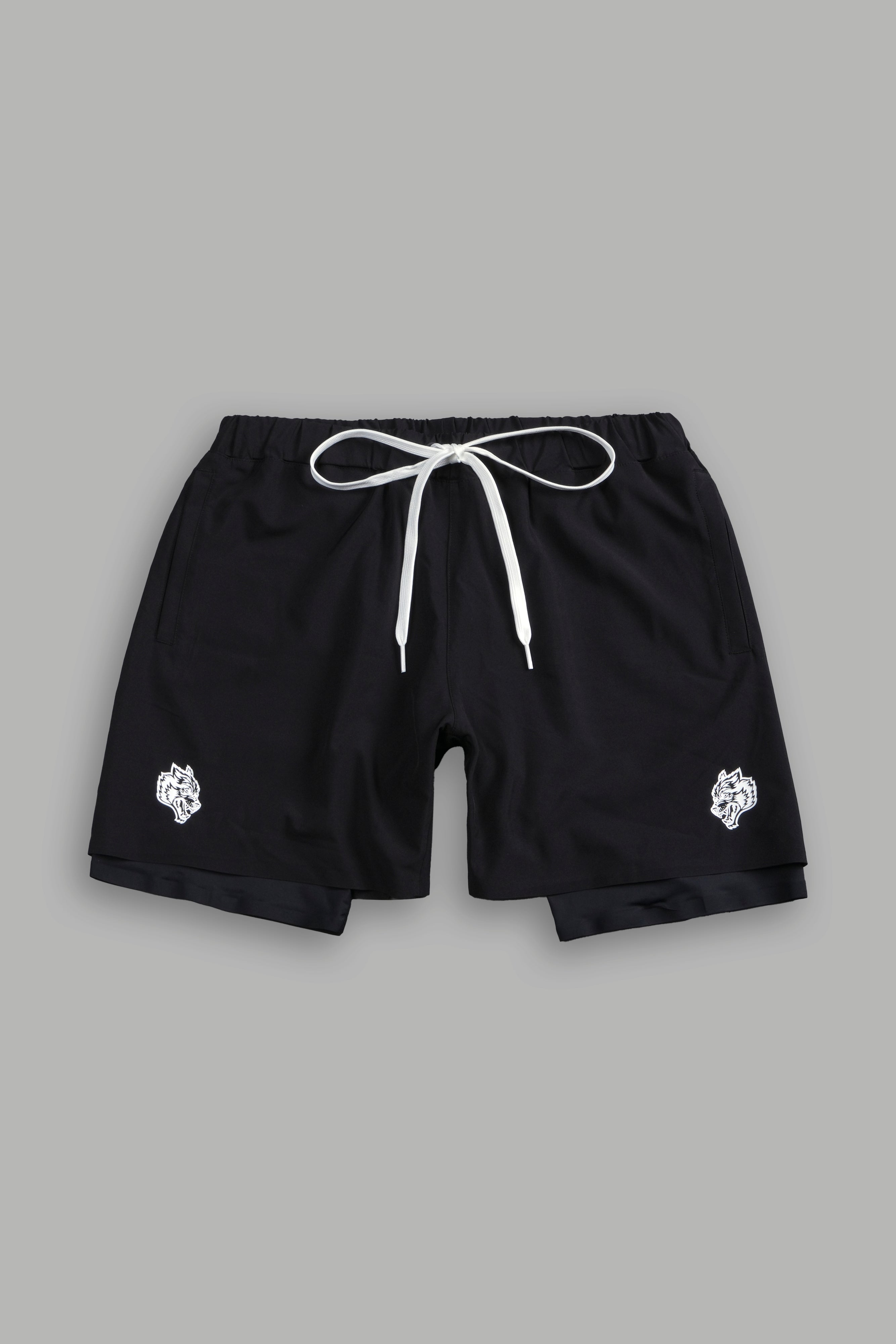 Dual Compression Shorts in Black