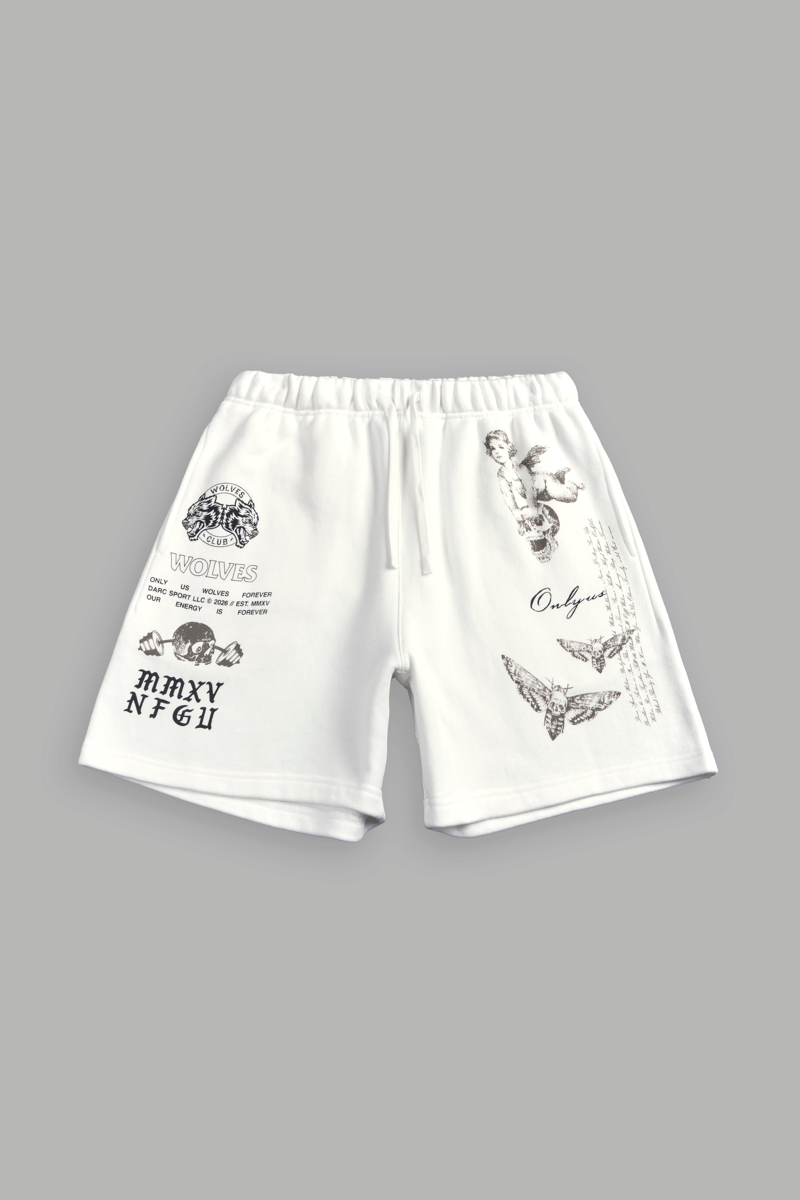 Hollow Virtue Post Lounge Sweat Shorts in Cream — imagem 1