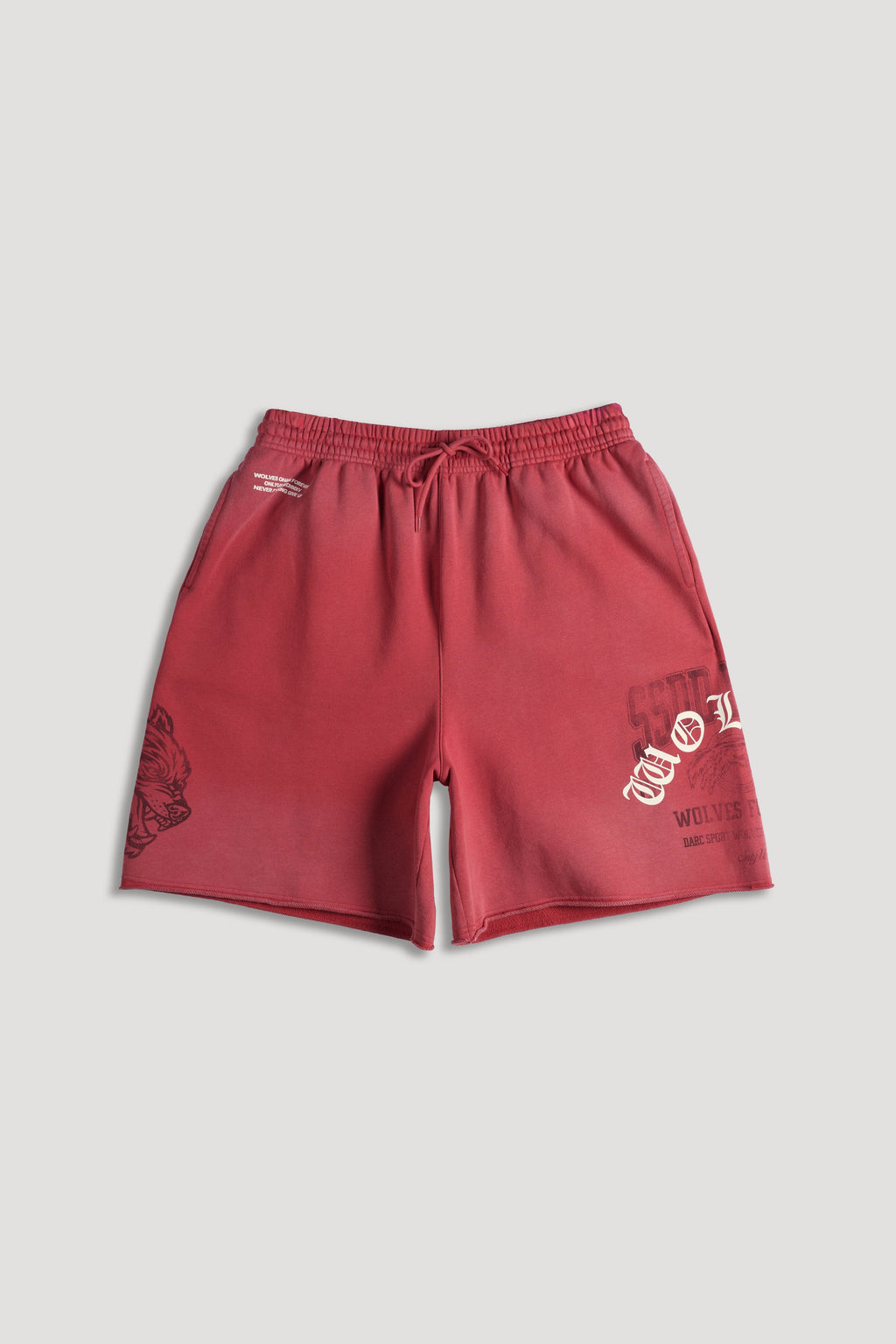 Ohana League Grunge Brock Sweat Short in Roman Red Drift Wash — imagem 7