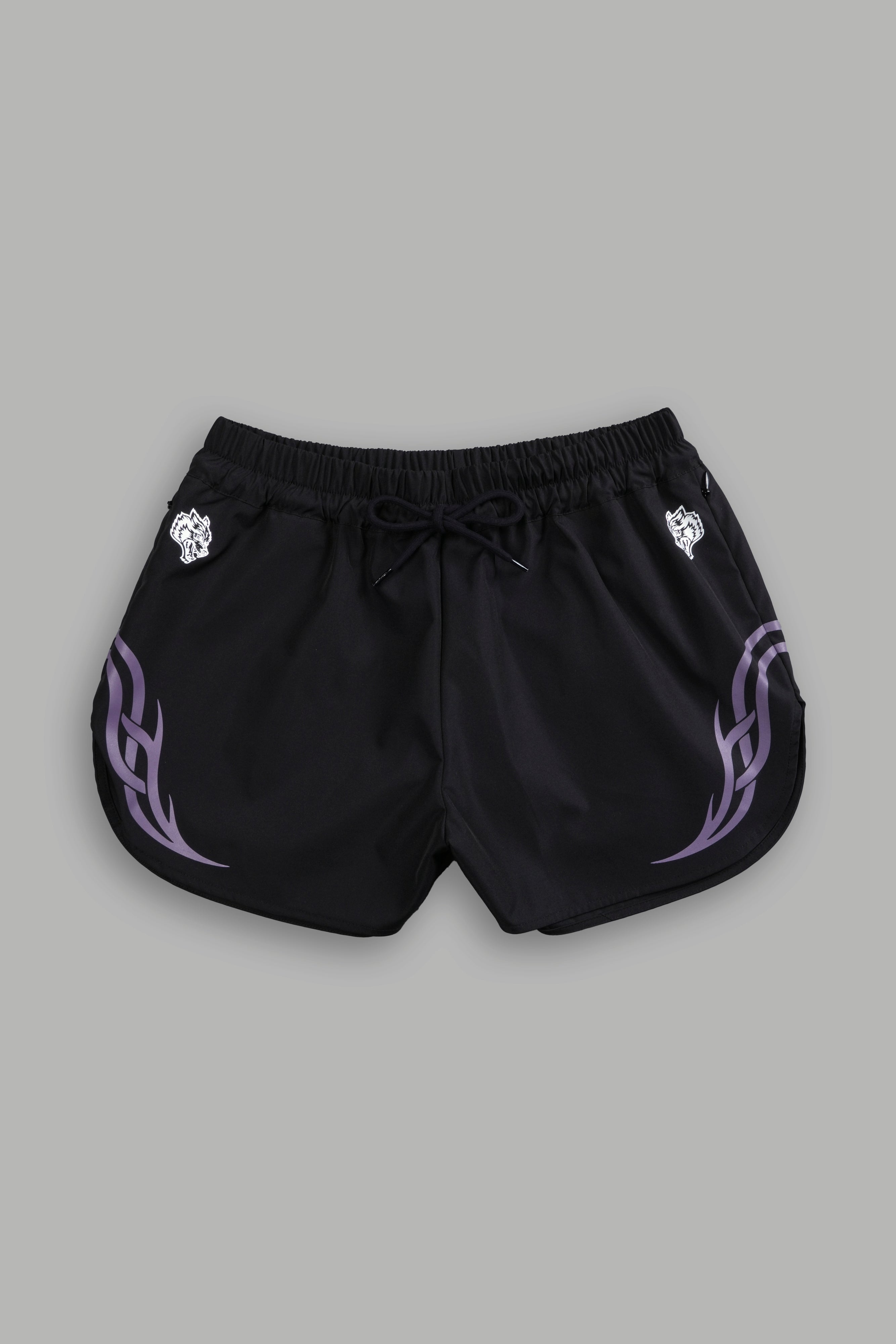 Dual Finite Code She Nadia Track Shorts in Black — imagem 3