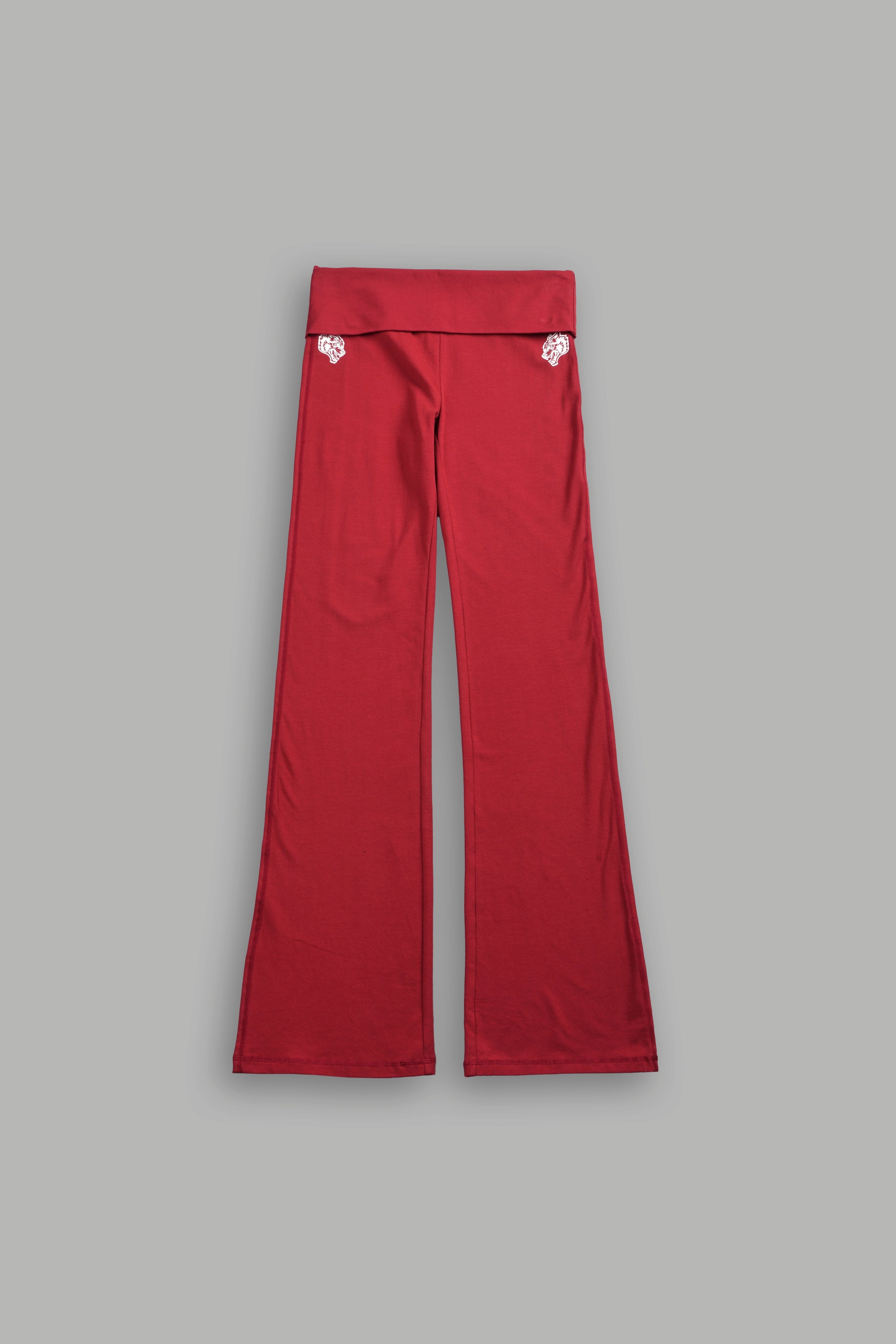 Dual Romy Foldover Pants in Carmine Red