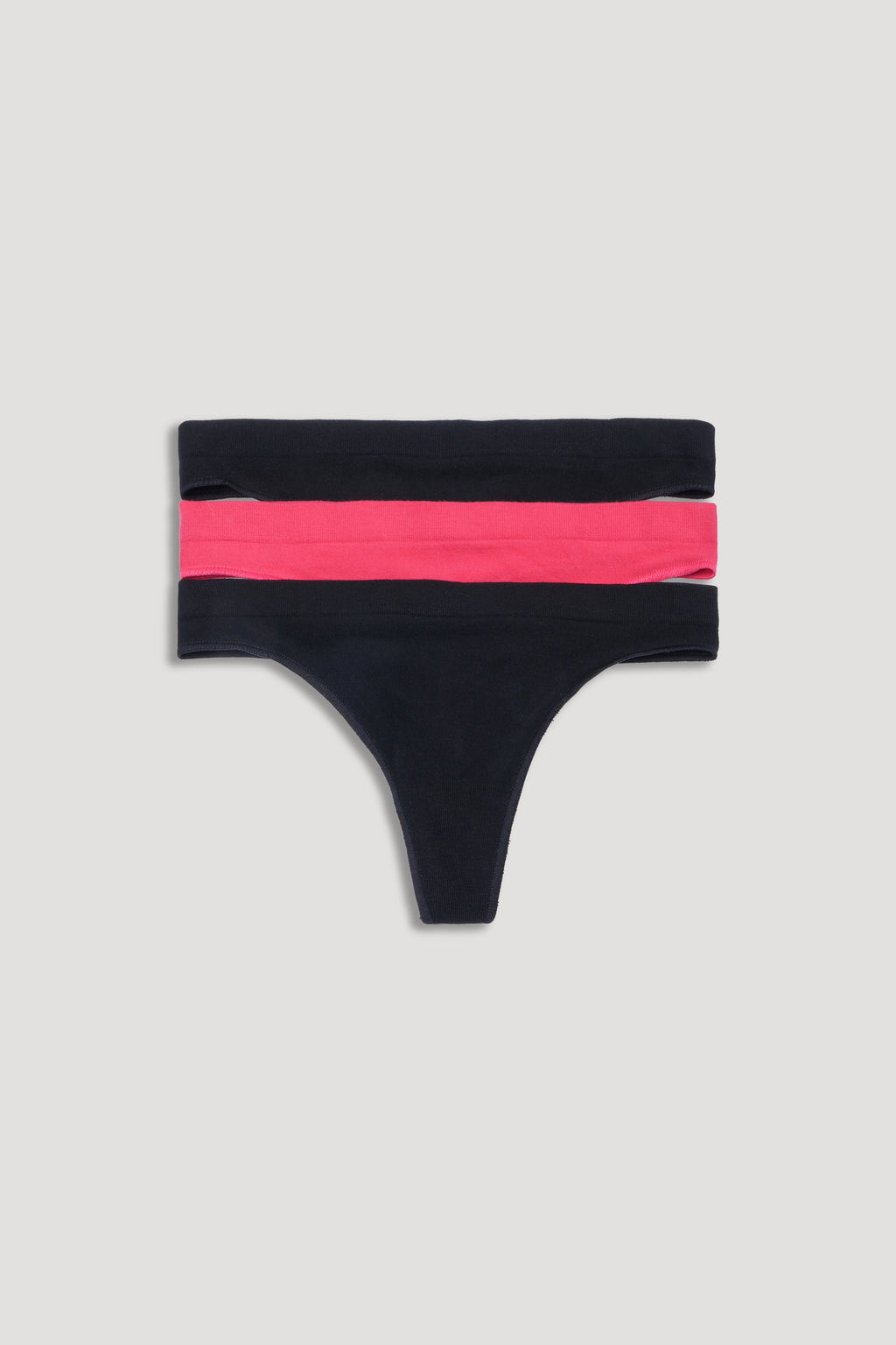 Seamless Thong (3-Pack) in Black/Cherry/Black — imagem principal