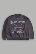 Darc Sport MMXV Grunge Oversized London Unisex Crewneck in Wolf Gray Drift Wash — imagem 1
