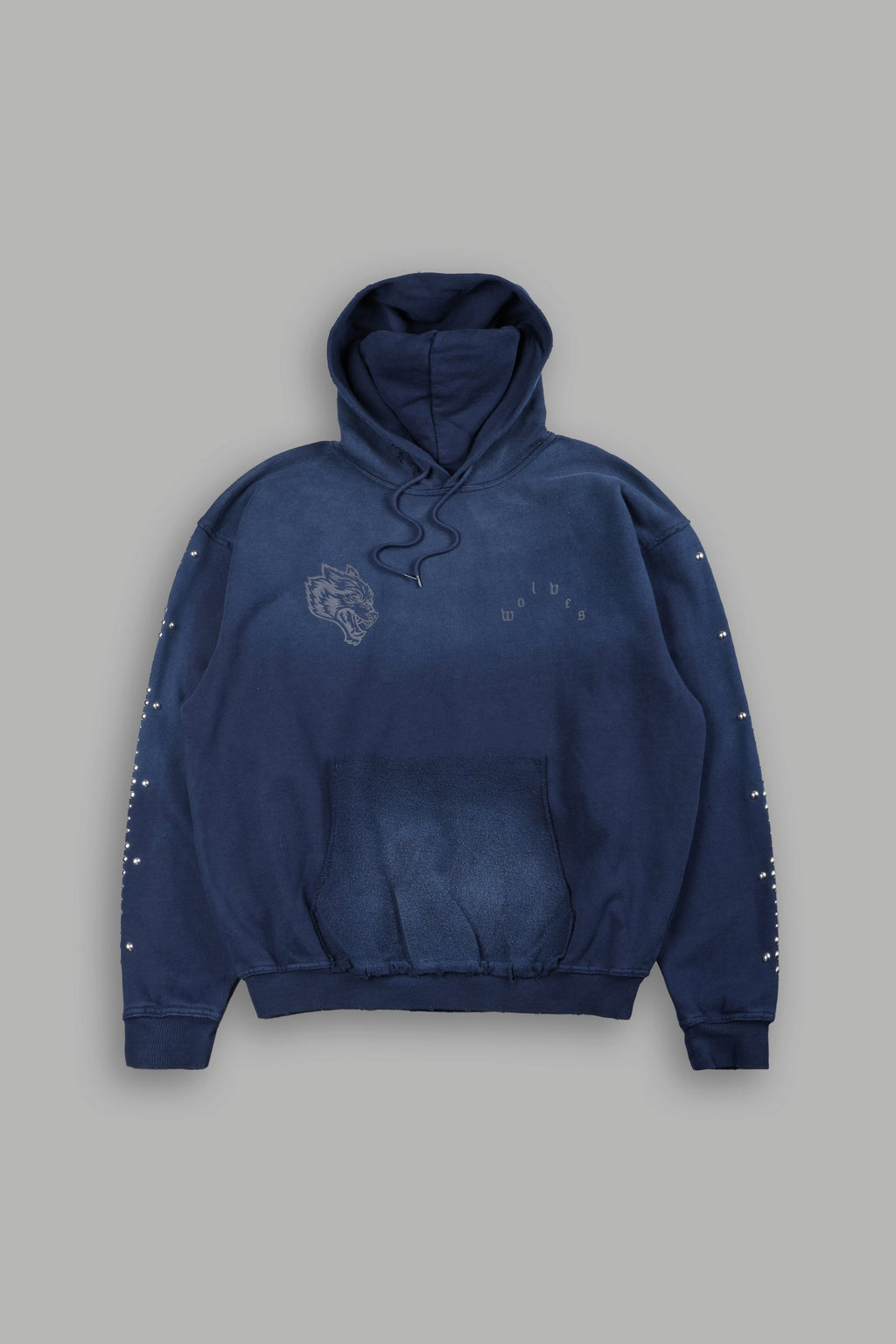 Wolves Heritage Grunge Moatis Hoodie In Navy Sun Fade - imagem 1