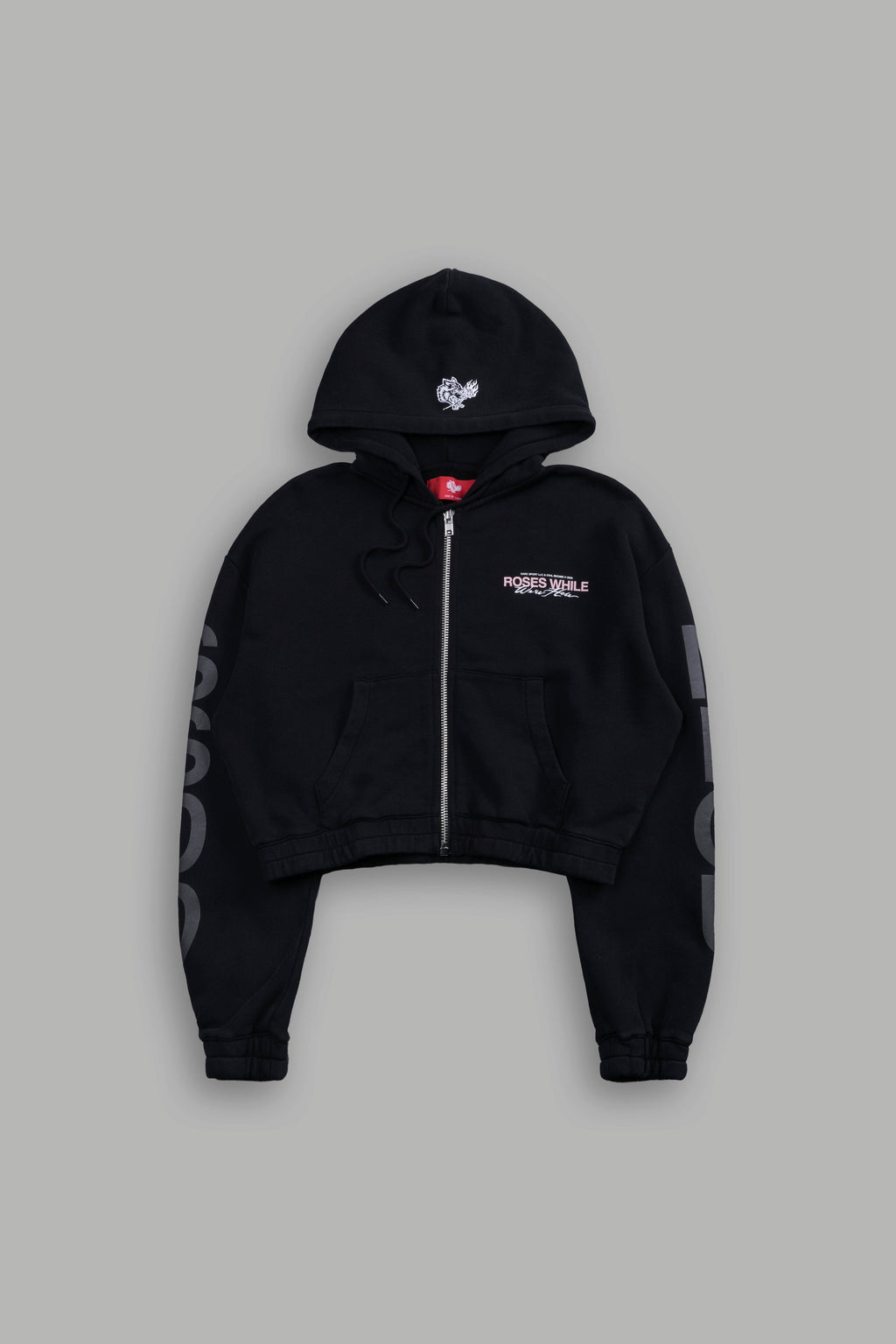 Life and Death "Chambers" (Cropped) Zip Hoodie in Black — imagem 6