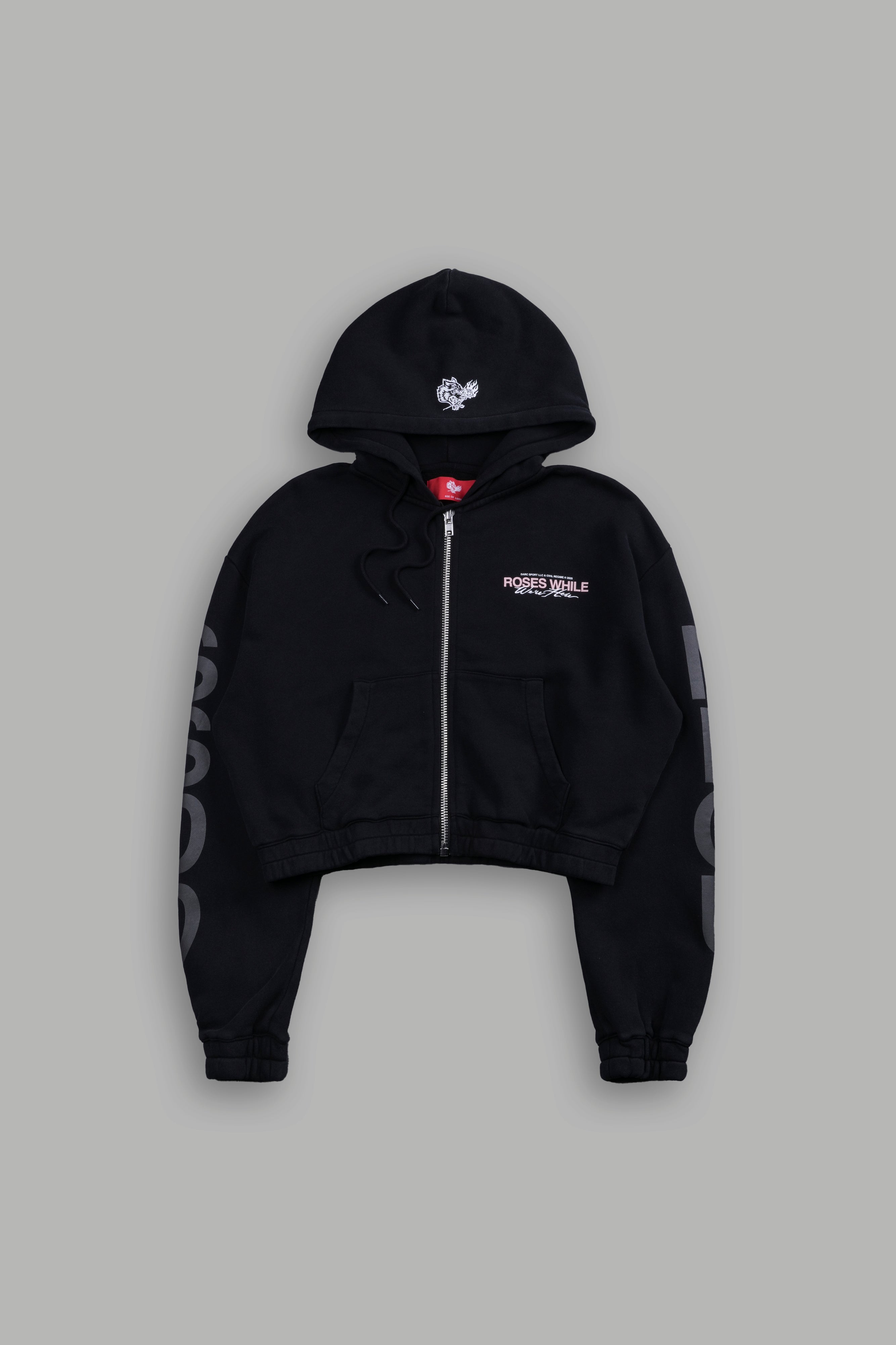 Life and Death "Chambers" (Cropped) Zip Hoodie in Black — imagem 6