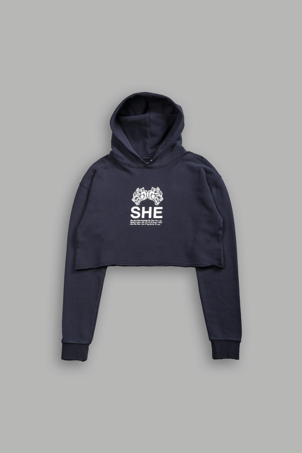 Gritty "Pierce" (Cropped) Hoodie in Midnight Blue — imagem 3