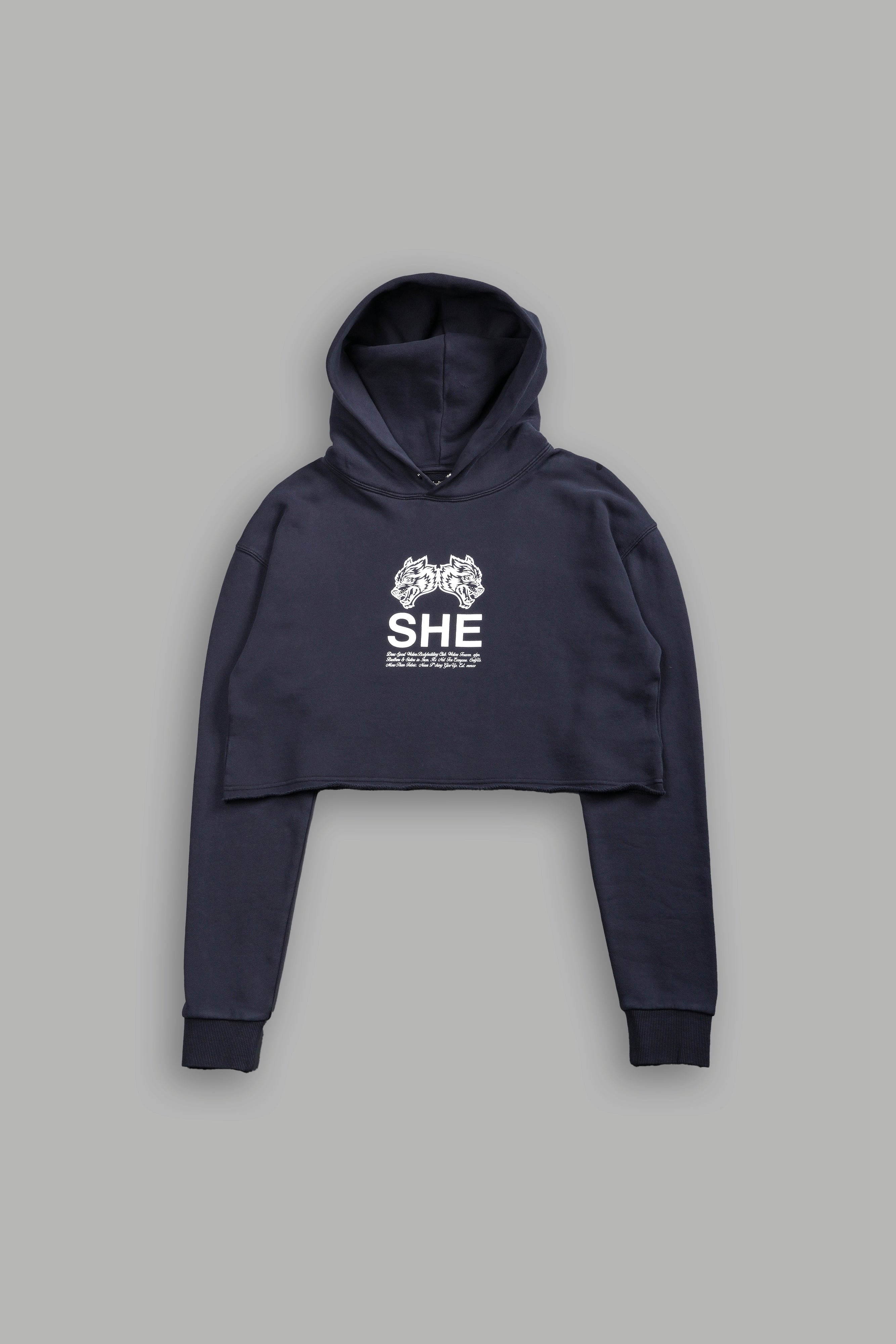Gritty "Pierce" (Cropped) Hoodie in Midnight Blue — imagem 3