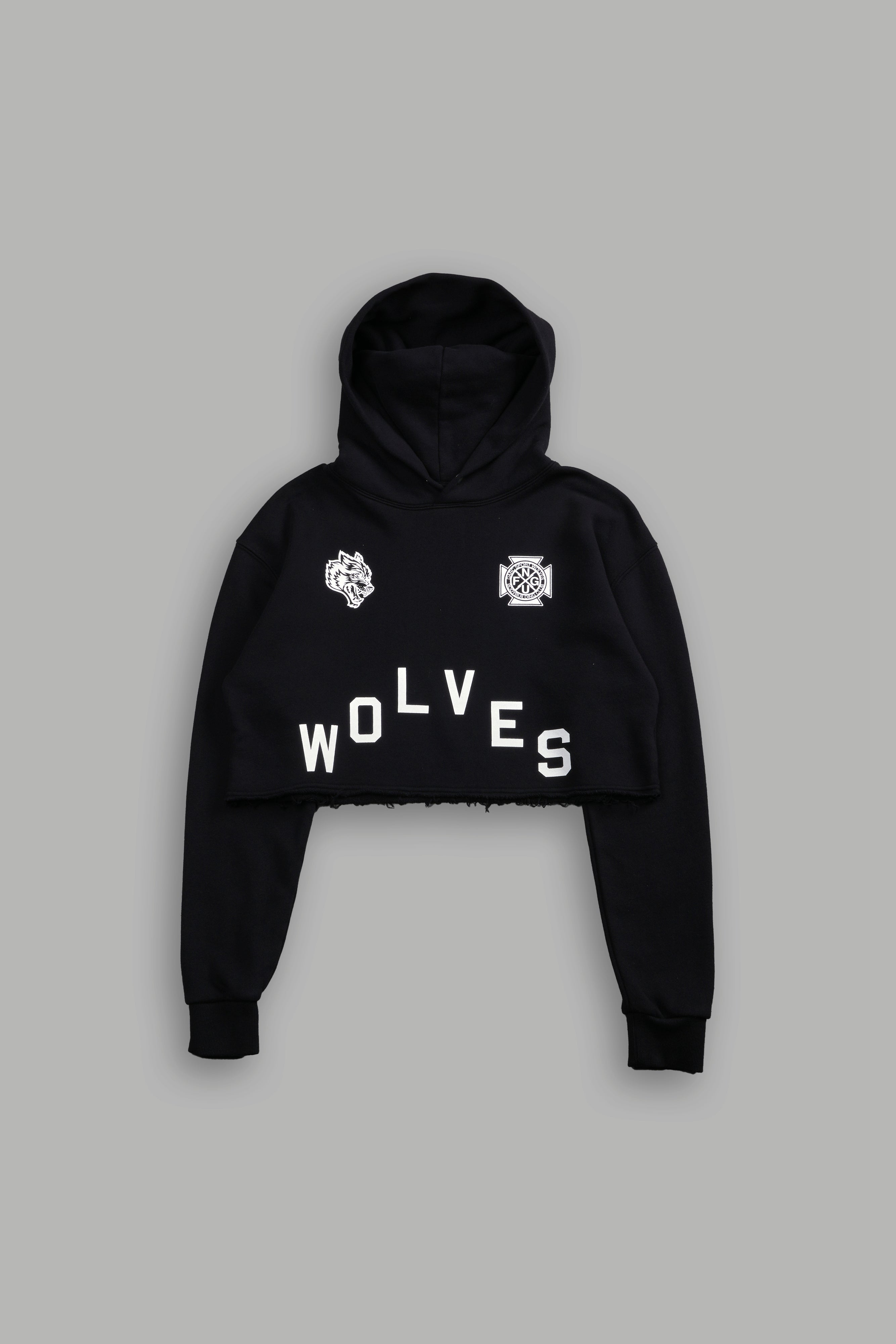 Wolf Pyramid "Pierce" Cropped Hoodie in Black — imagem 4