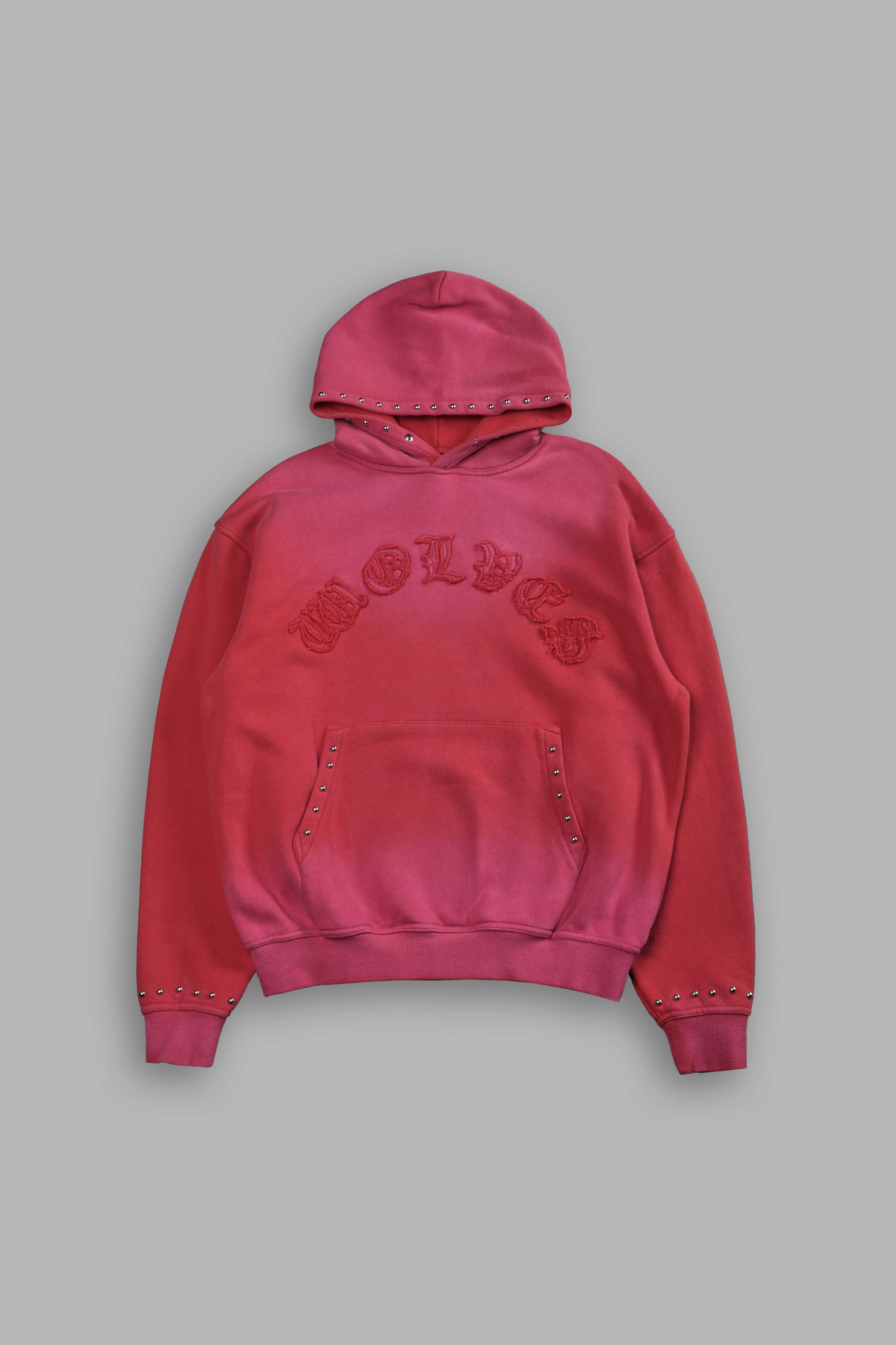 Studded Chopper Appliqué Pierce Hoodie in Roman Red Drift Wash — imagem 7