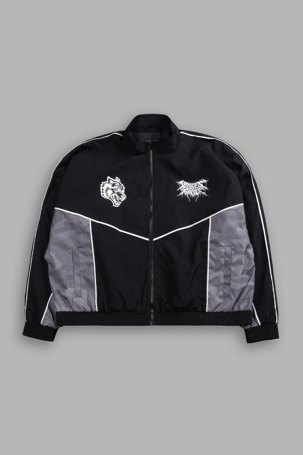 Drip Hesh Quinn Track Jacket in Black/Lush Vintage Woodland Camo - imagem 1