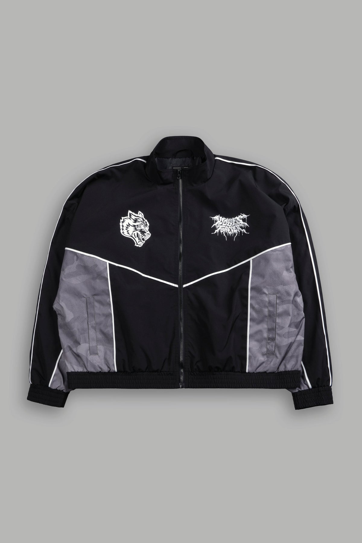 Drip Hesh Quinn Track Jacket in Black/Lush Vintage Woodland Camo - imagem 1