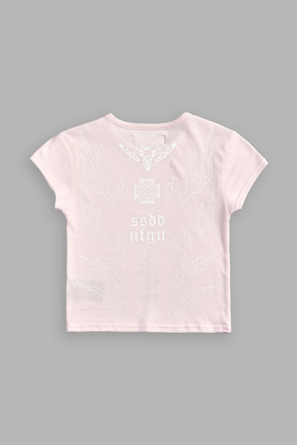 Moth Flames V2 "Baby" Tee in Blush Pink — imagem 7