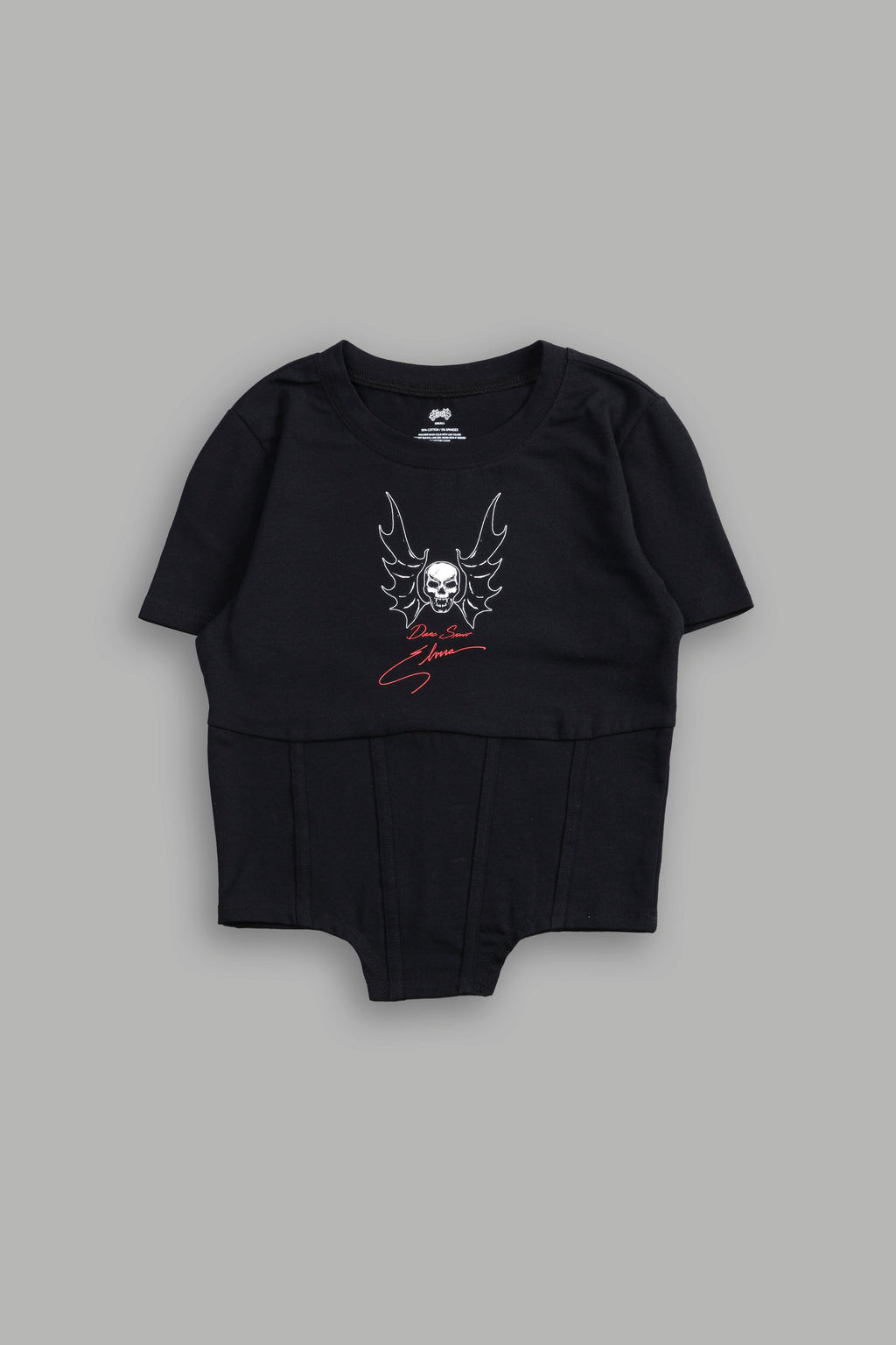 Wings of Darkness Salem Corset Tee in Black — imagem 3