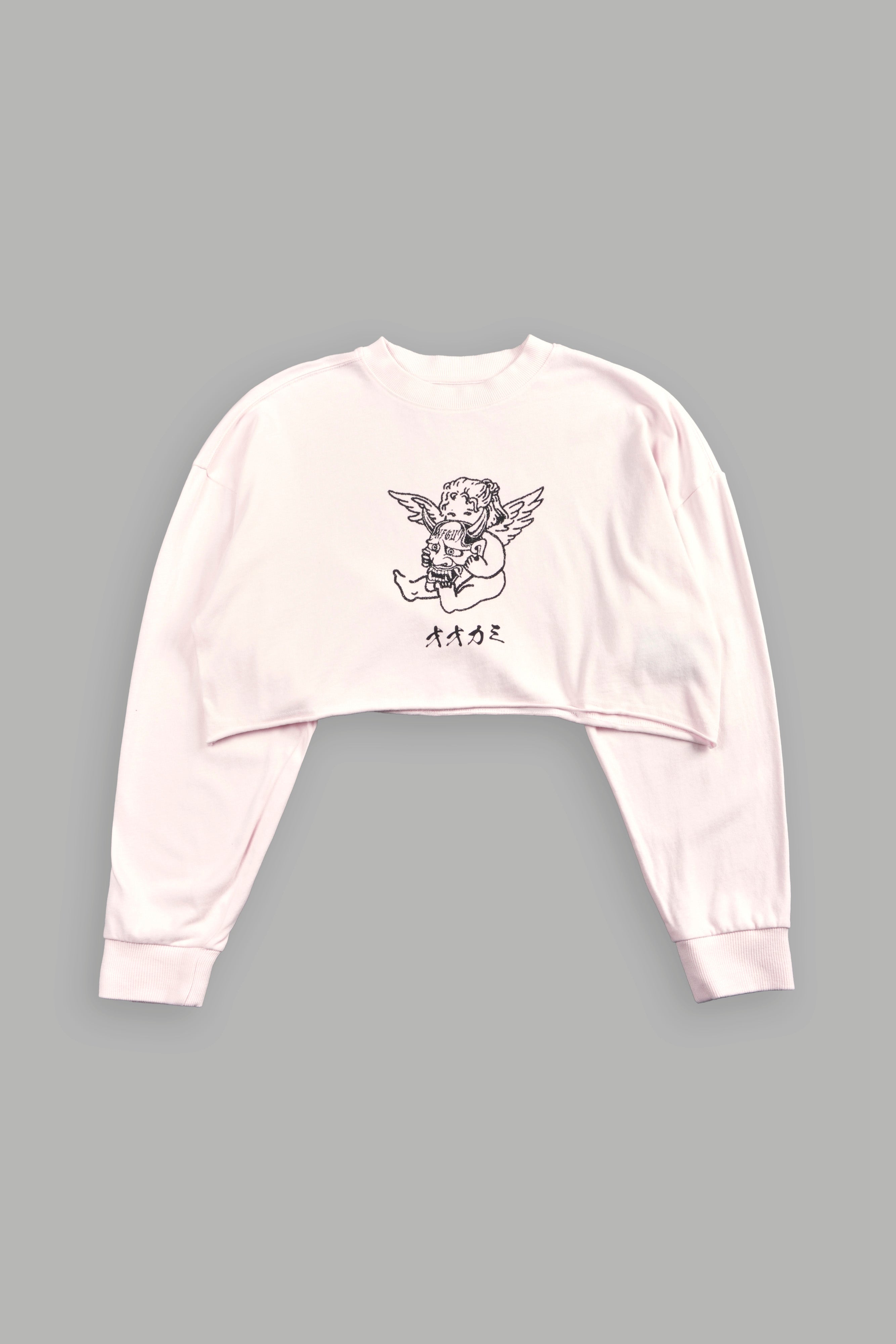 Oni Cherub Premium Oversized Cropped Ls Tee in Blush Pink — imagem 6