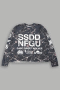 Club Core Grunge Mid Length Raw Hem Ls Tee In All Of Us Camo - imagem 1