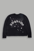 Ssddnfgu Bushido Grunge Mid Length Raw Hem Ls Tee in Black — imagem 1