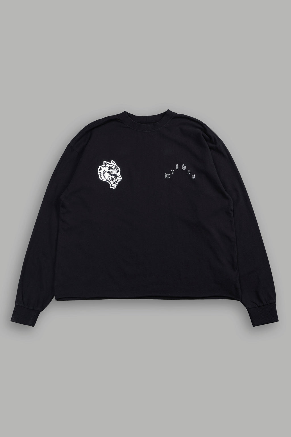 Hand That Holds Grunge Mid Length Raw Hem Ls Tee In Black