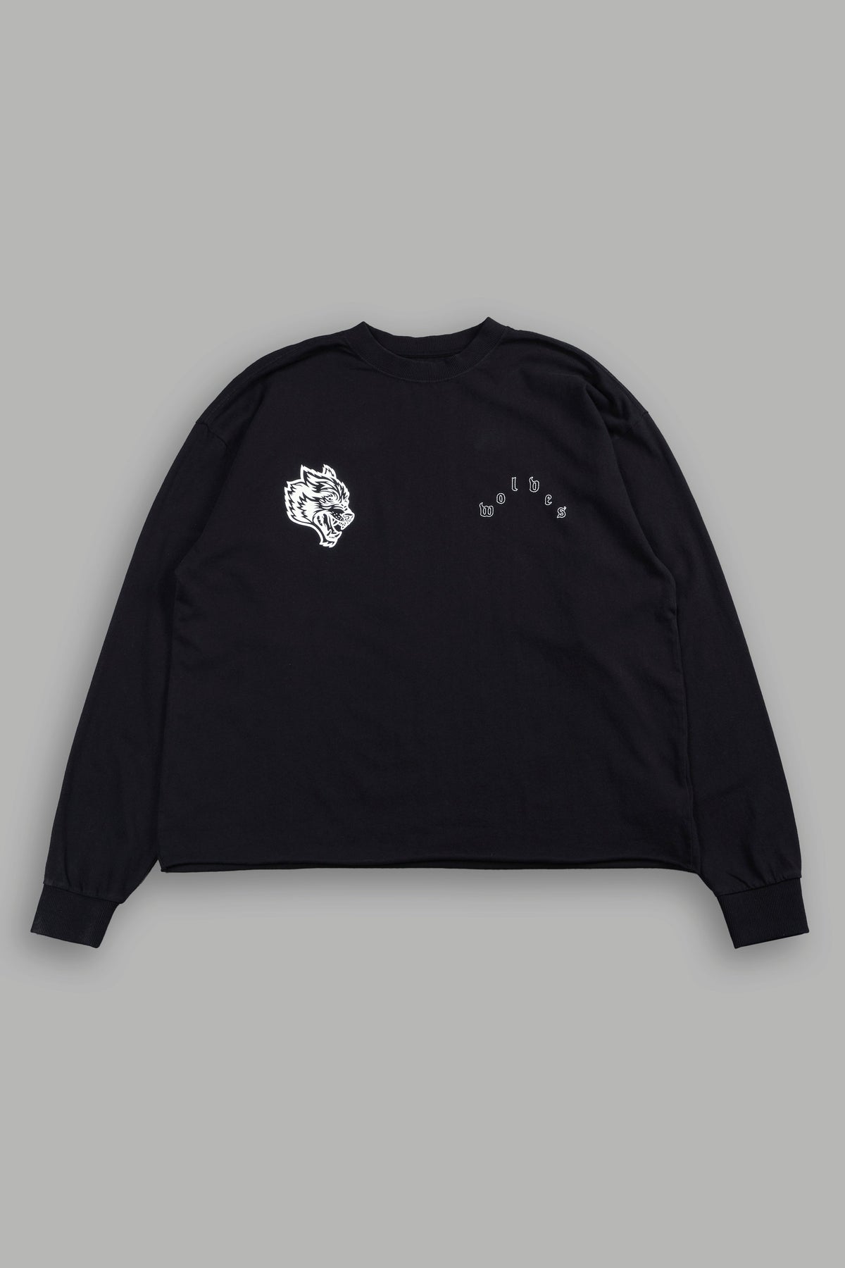 Hand That Holds Grunge Mid Length Raw Hem Ls Tee In Black