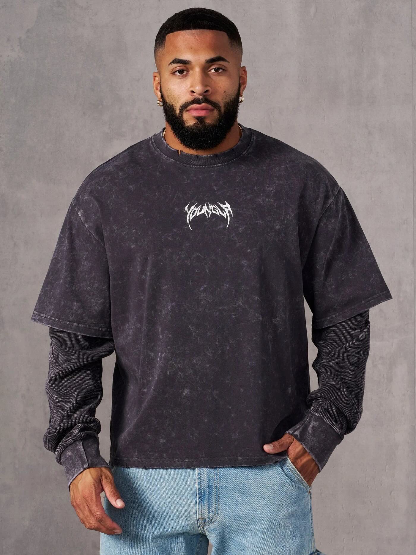Camiseta de manga cumprida YOUNGLA SHADOW TWOFER LONG SLEEVE